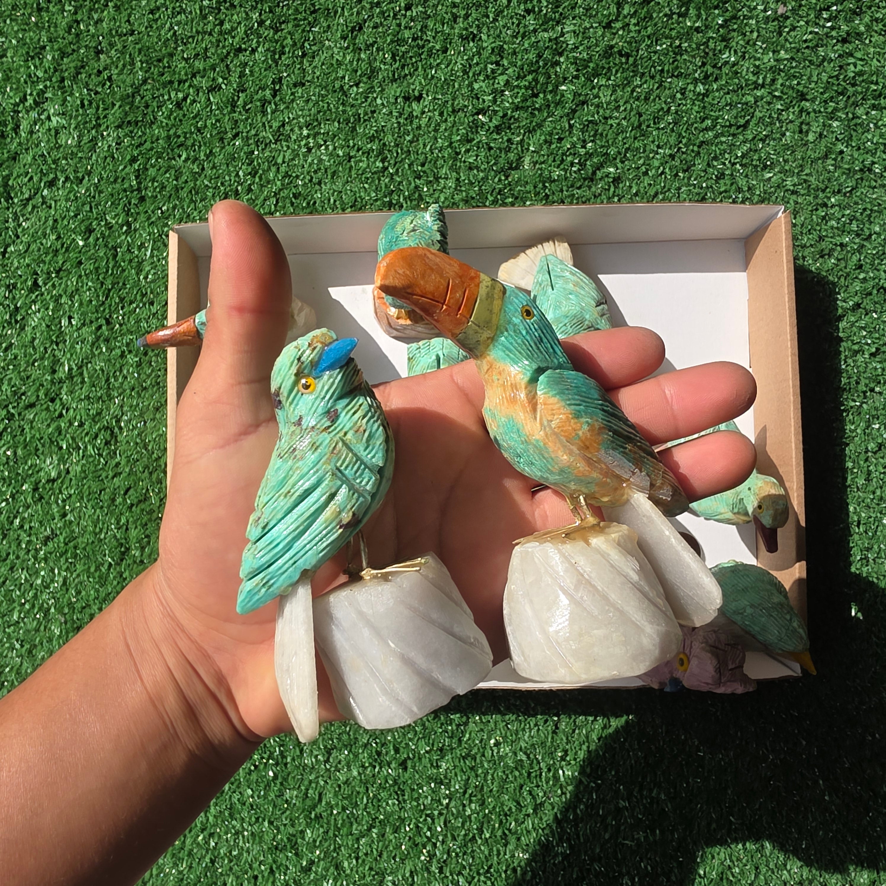 Lot 12 pcs Peruvian Turquoise and Phosphosiderite Bird