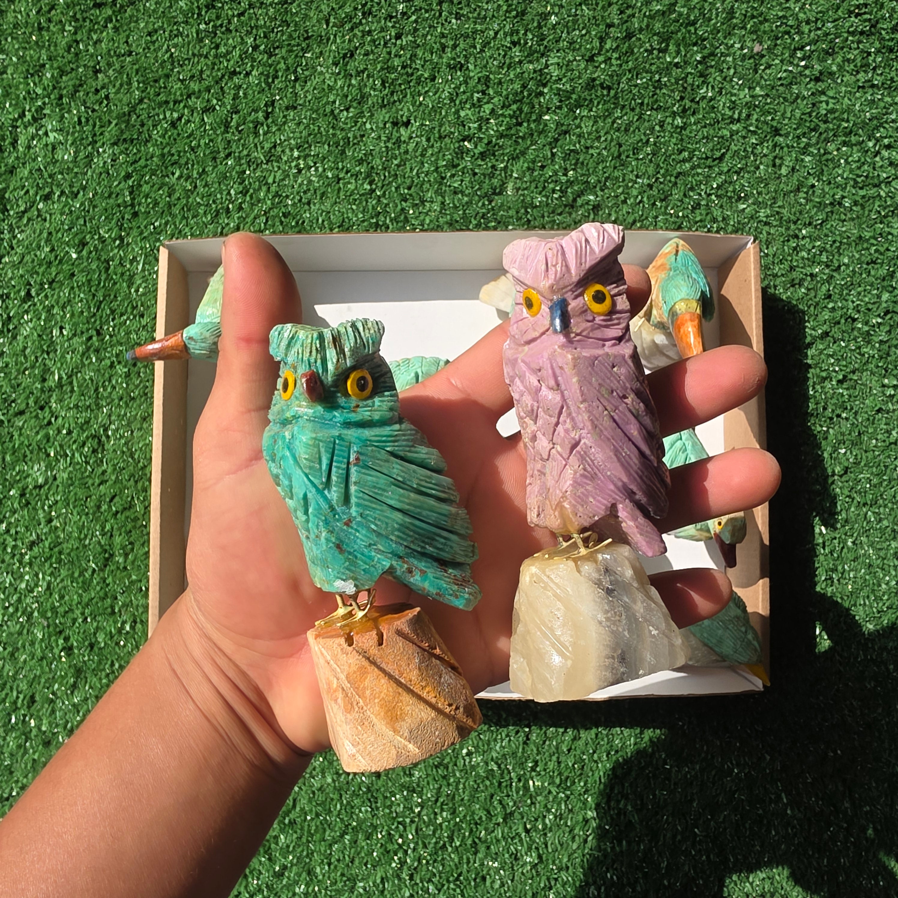 Lot 12 pcs Peruvian Turquoise and Phosphosiderite Bird