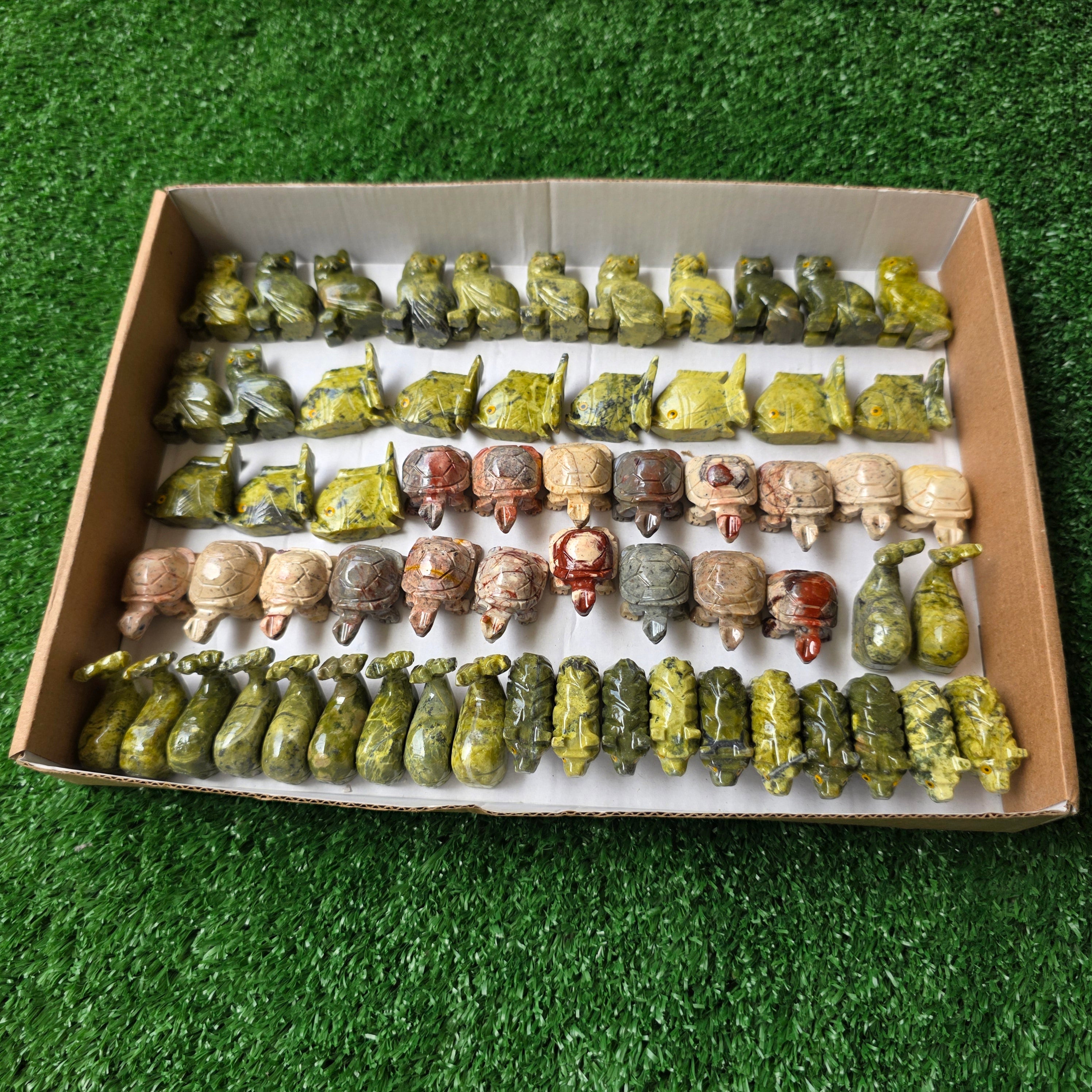 Lot 62 pcs Soapstone and Serpentine Animals