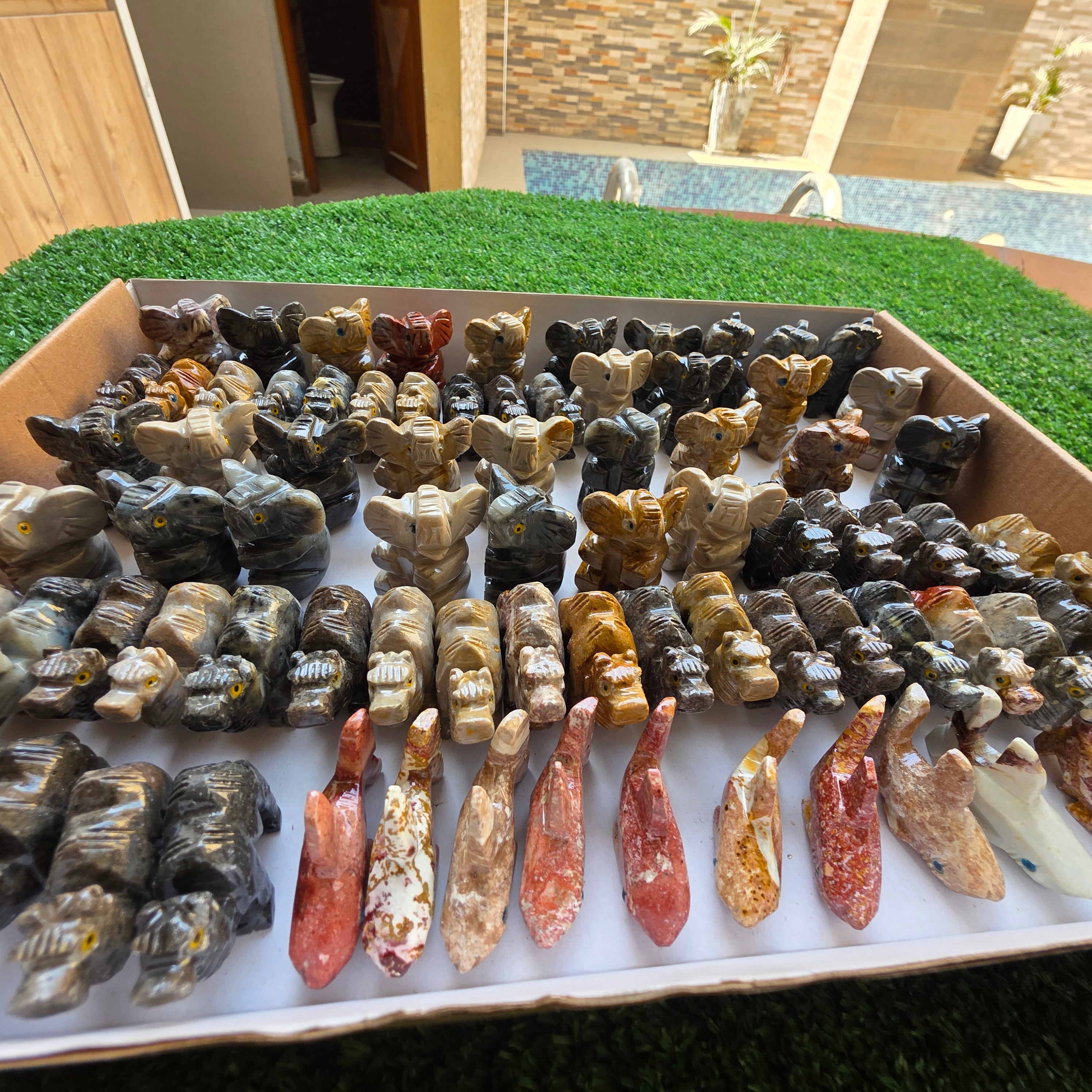 Lot 77 pcs Soapstone Animals