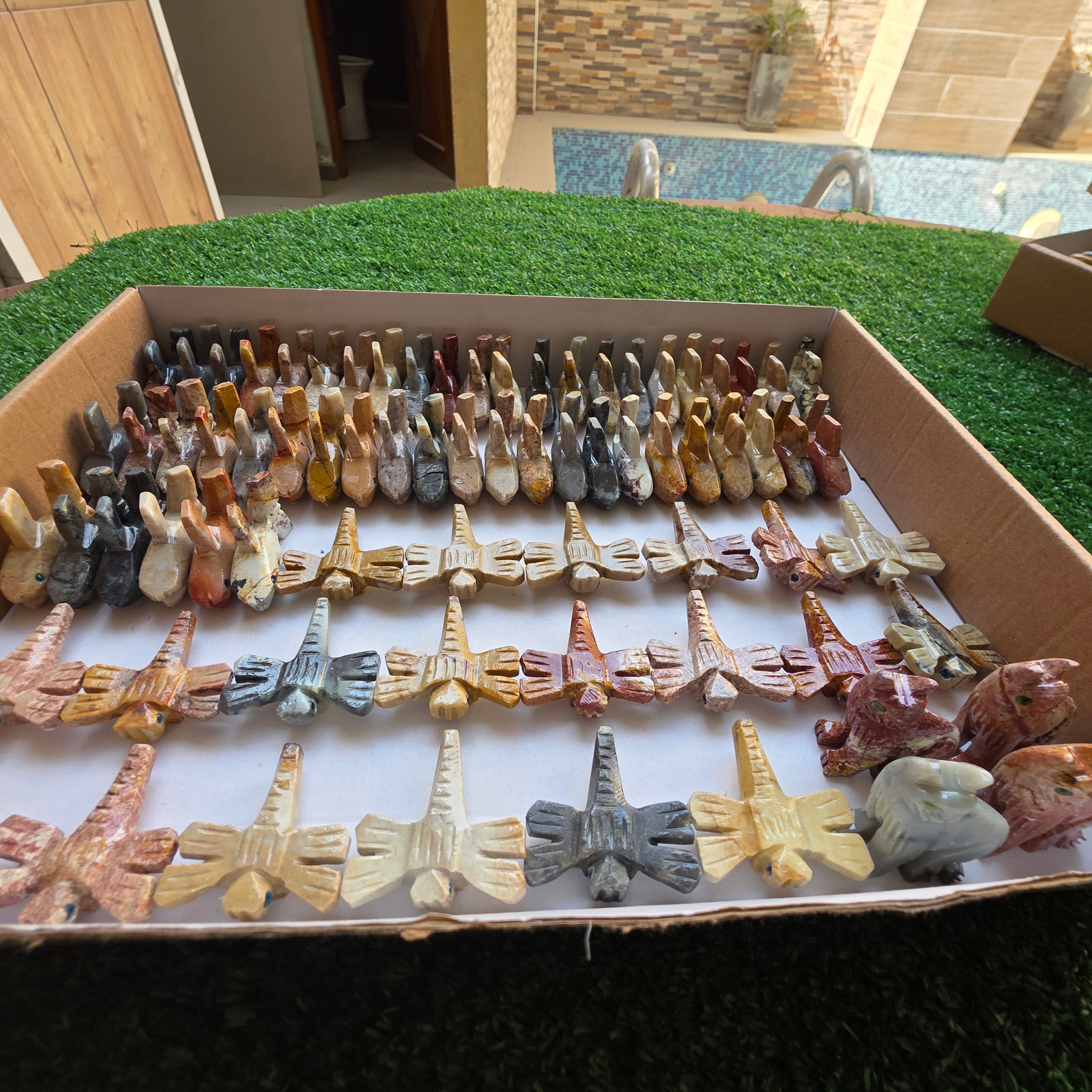 Lot 74 pcs Soapstone Animals