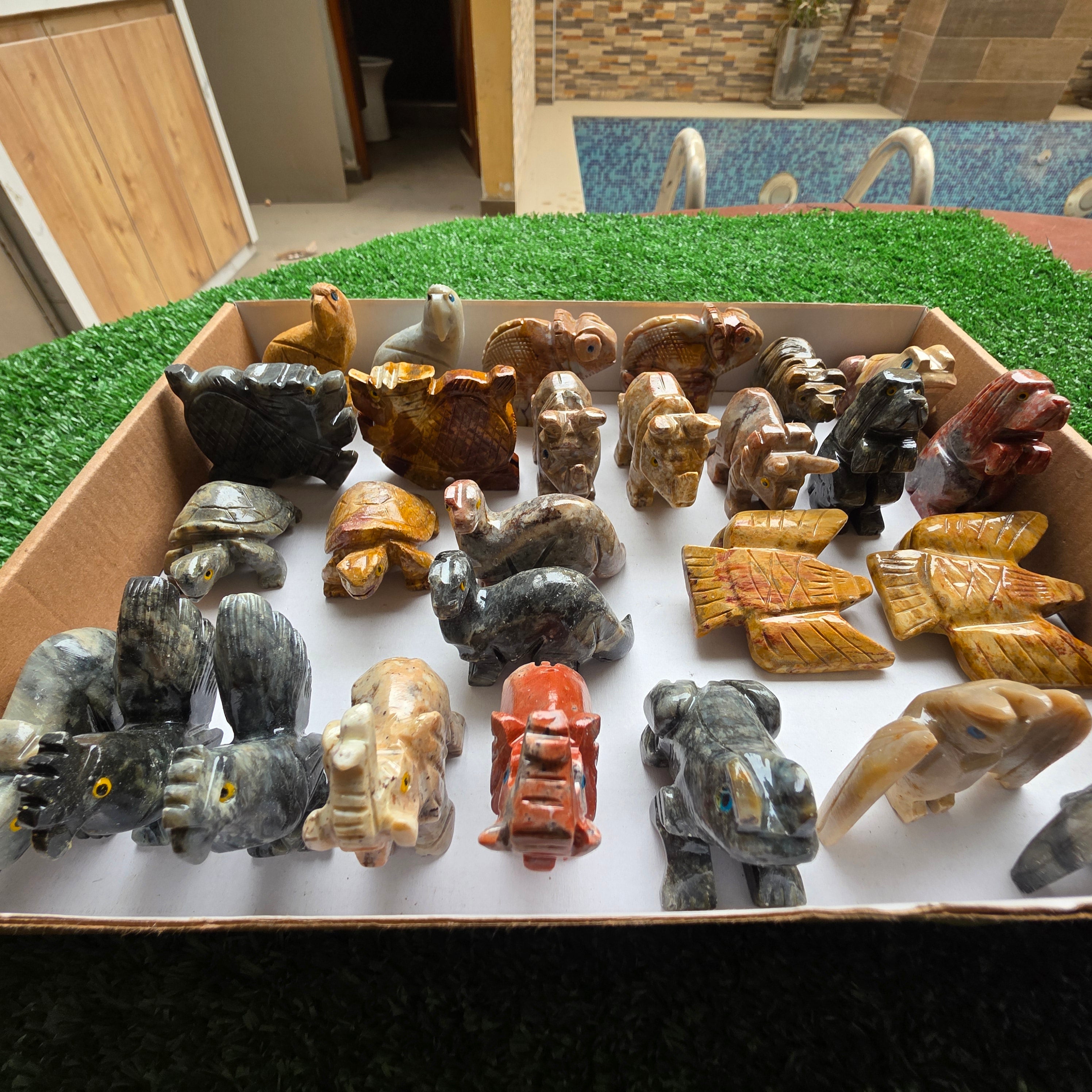 Lot 27 pcs Soapstone Animals