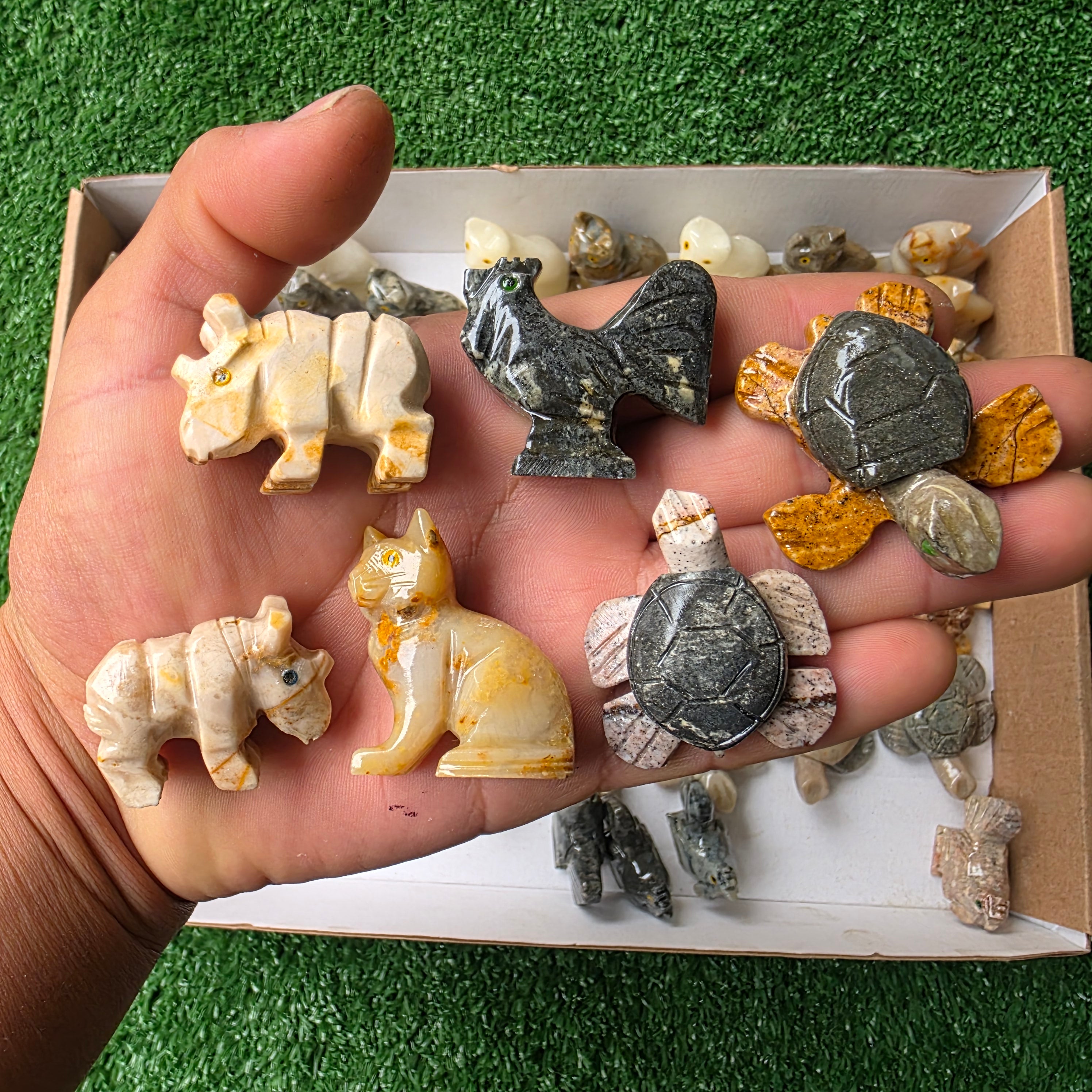 Lot 70 pcs Soapstone Animals