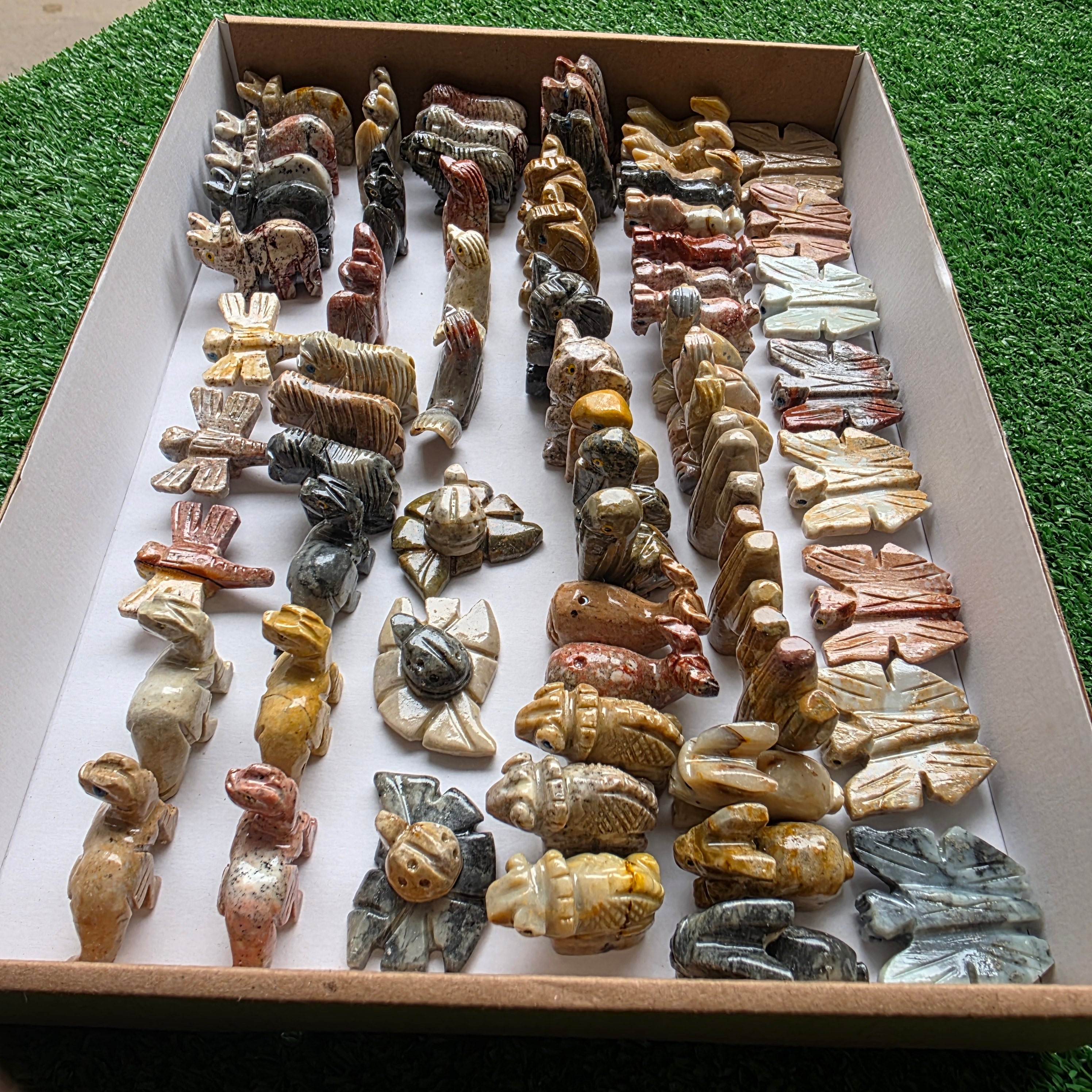 Lot 68 pcs Soapstone Animals