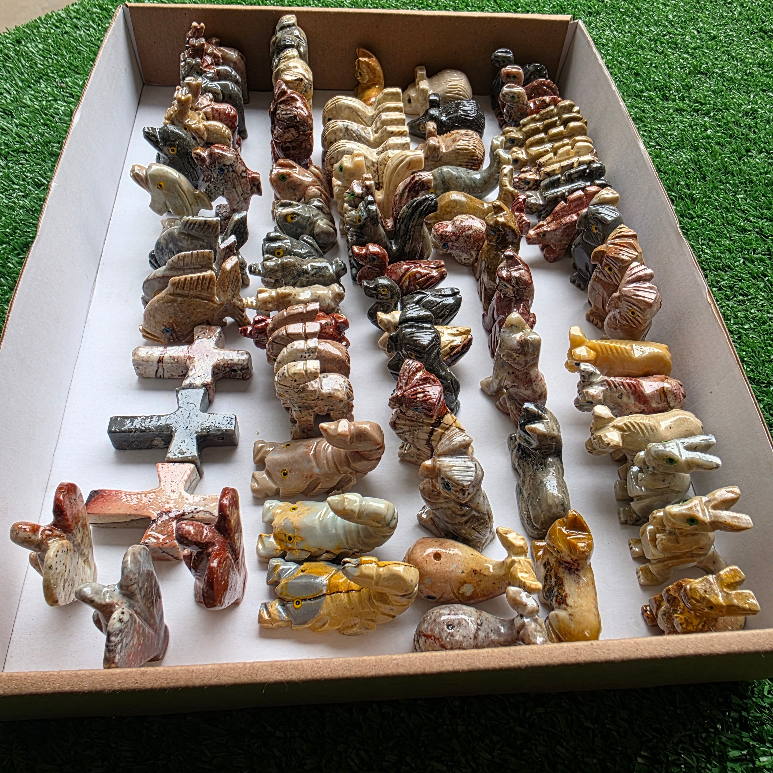 Lot 74 pcs Soapstone Animals
