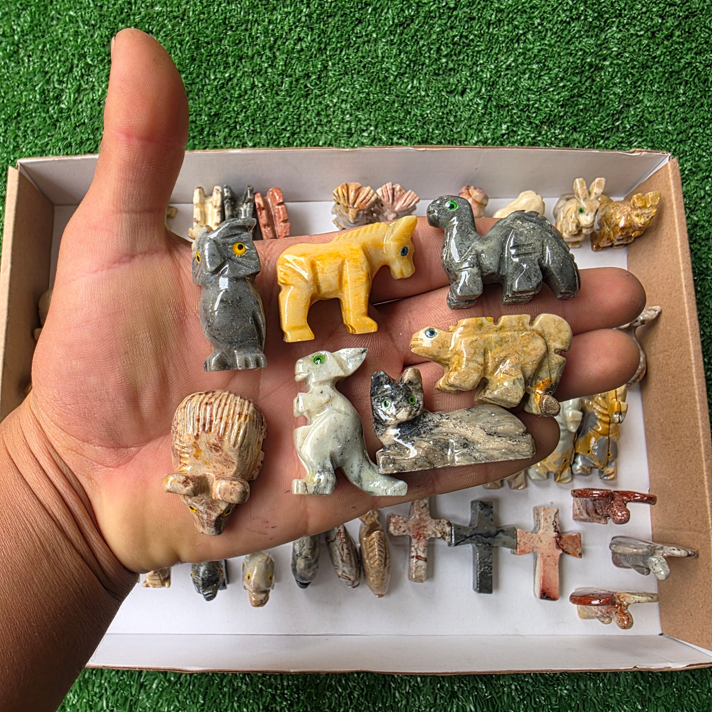 Lot 74 pcs Soapstone Animals