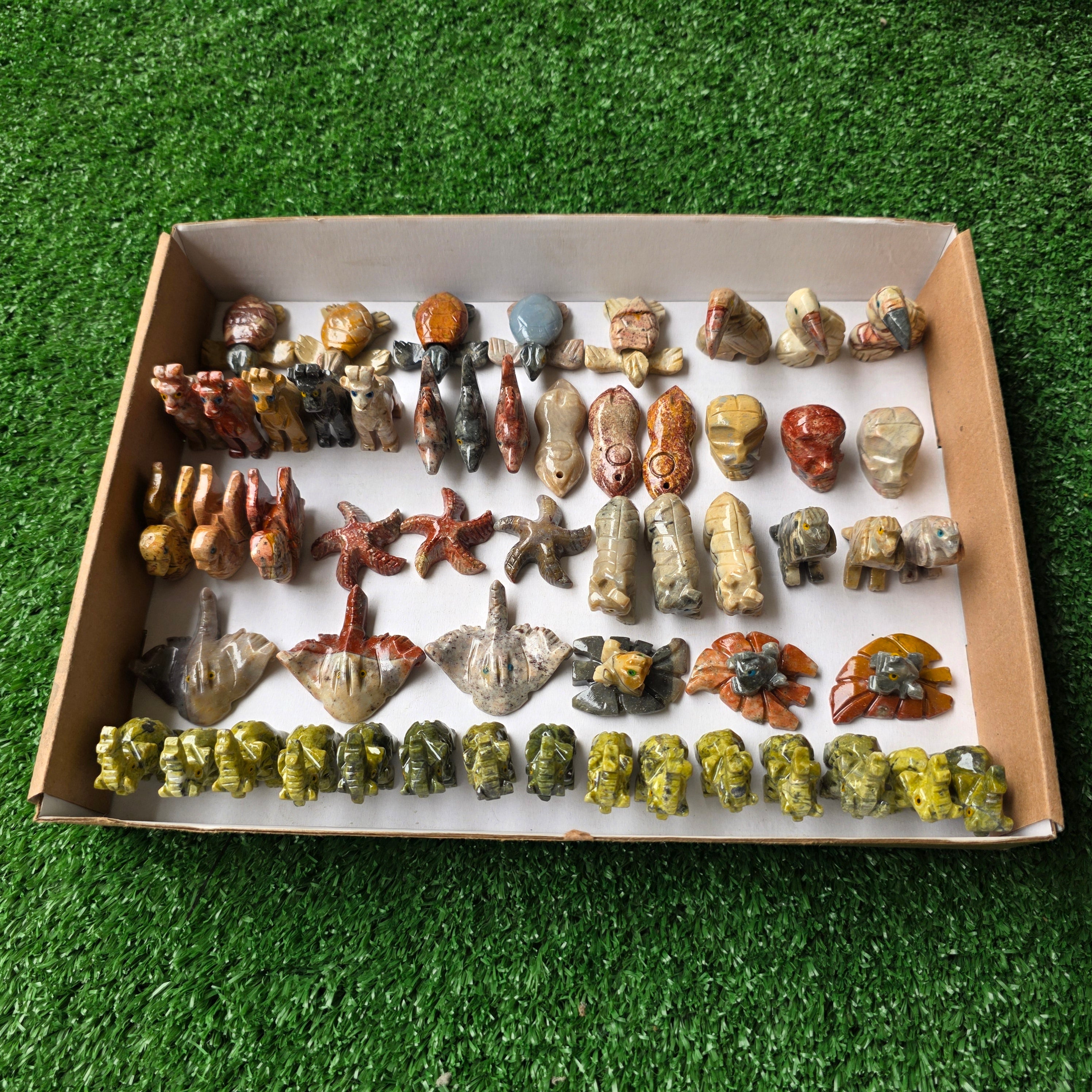 Lot 55 pcs Soapstone and Serpentine Animals