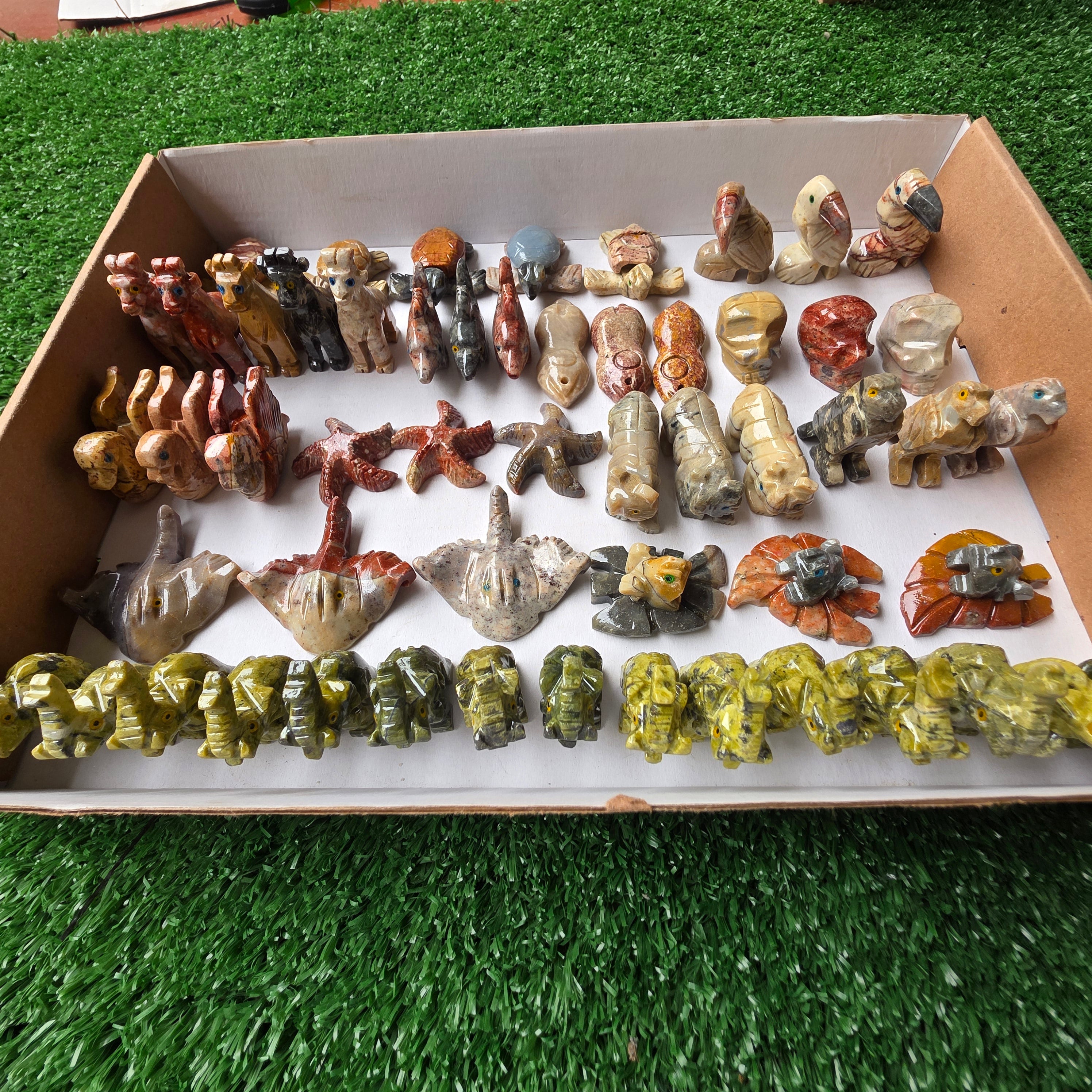 Lot 55 pcs Soapstone and Serpentine Animals