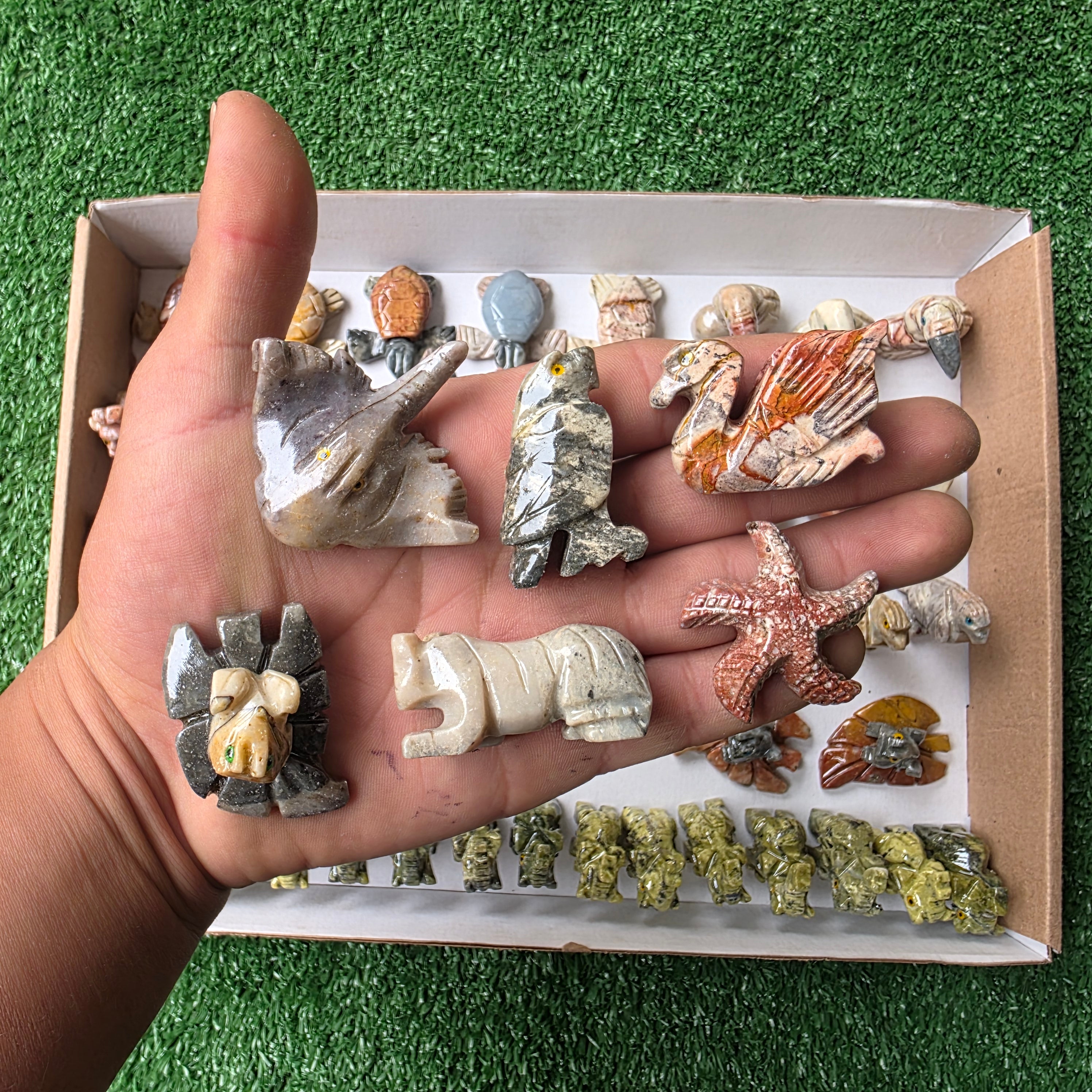 Lot 55 pcs Soapstone and Serpentine Animals