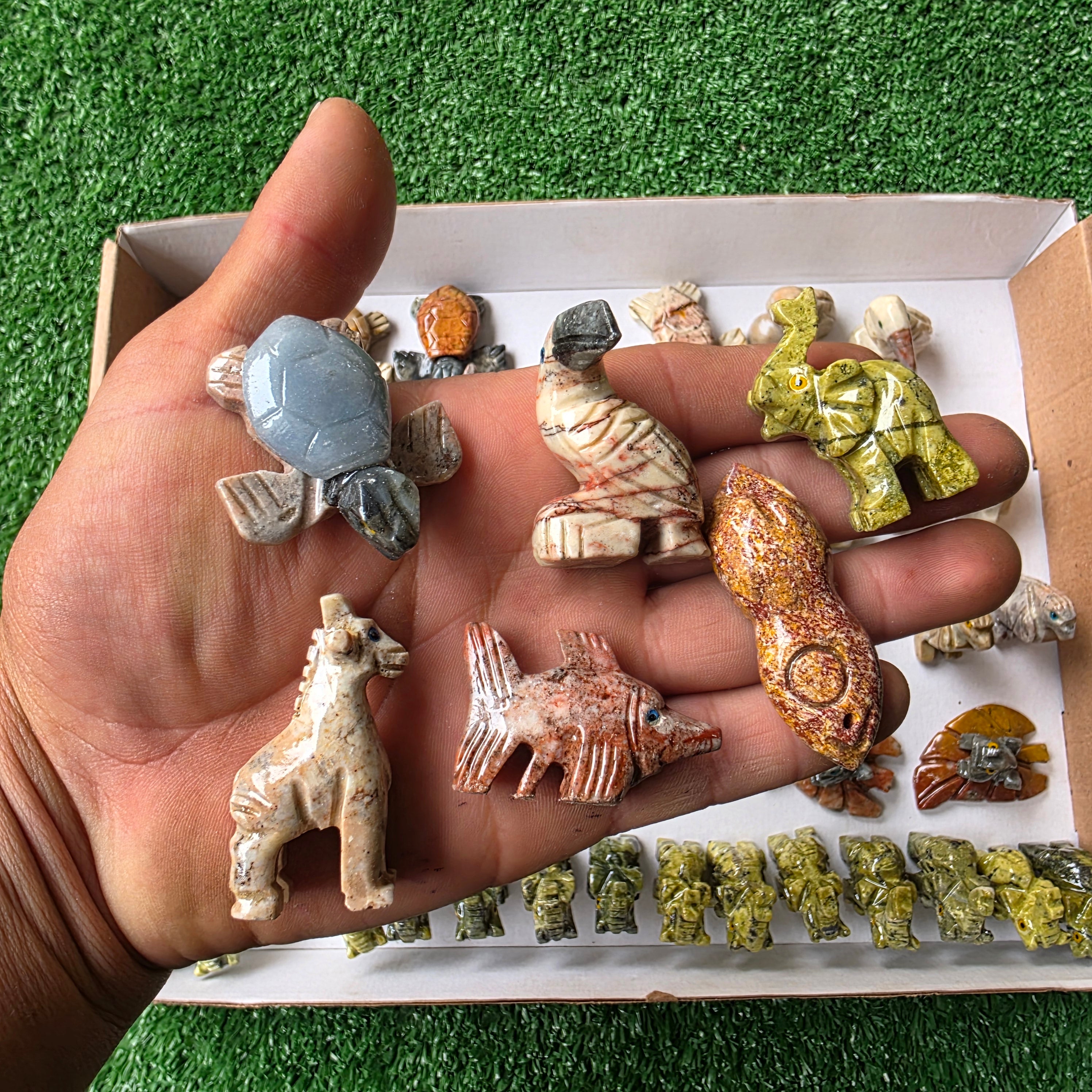 Lot 55 pcs Soapstone and Serpentine Animals