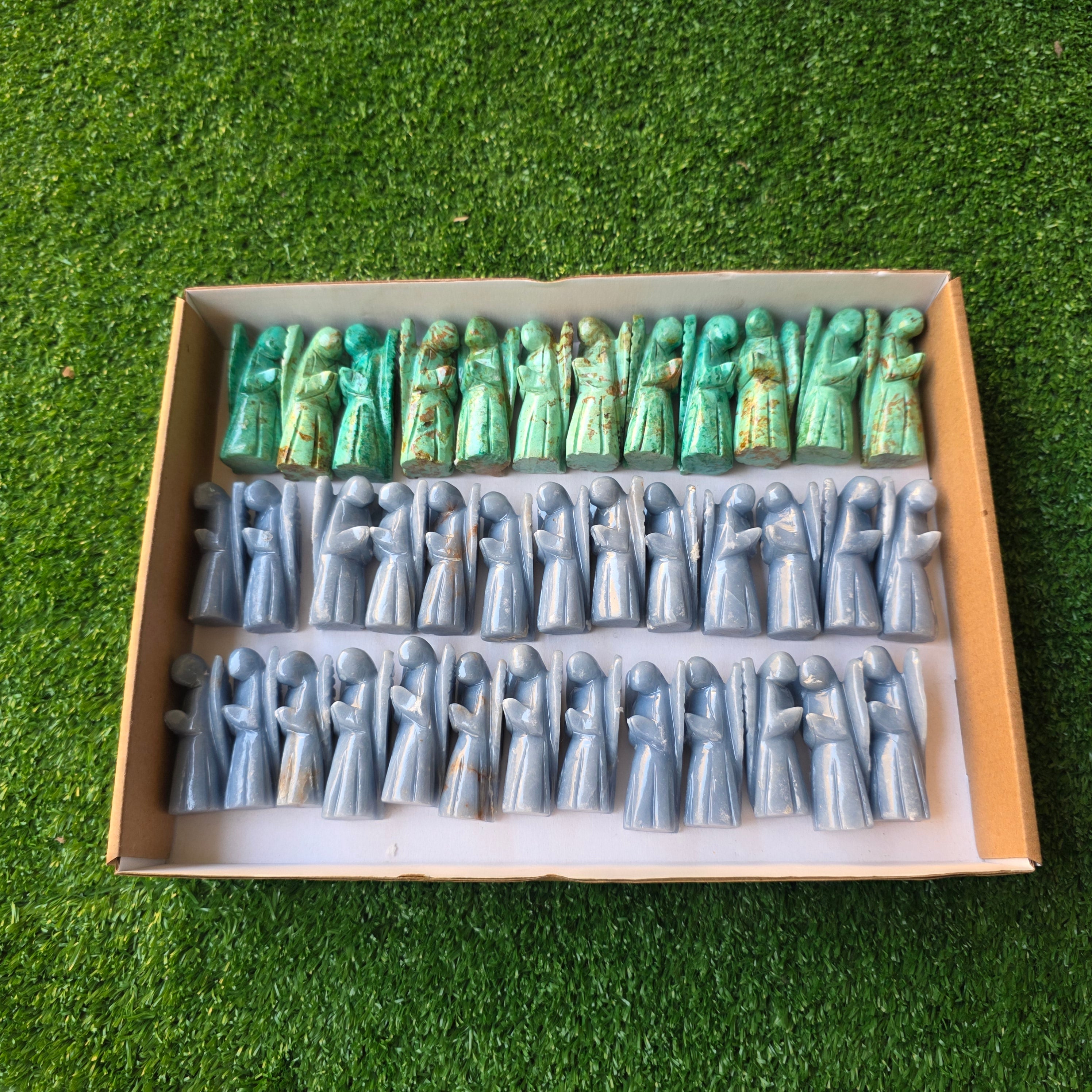 Lot 38 pcs Angelite and Peruvian Turquoise Angels