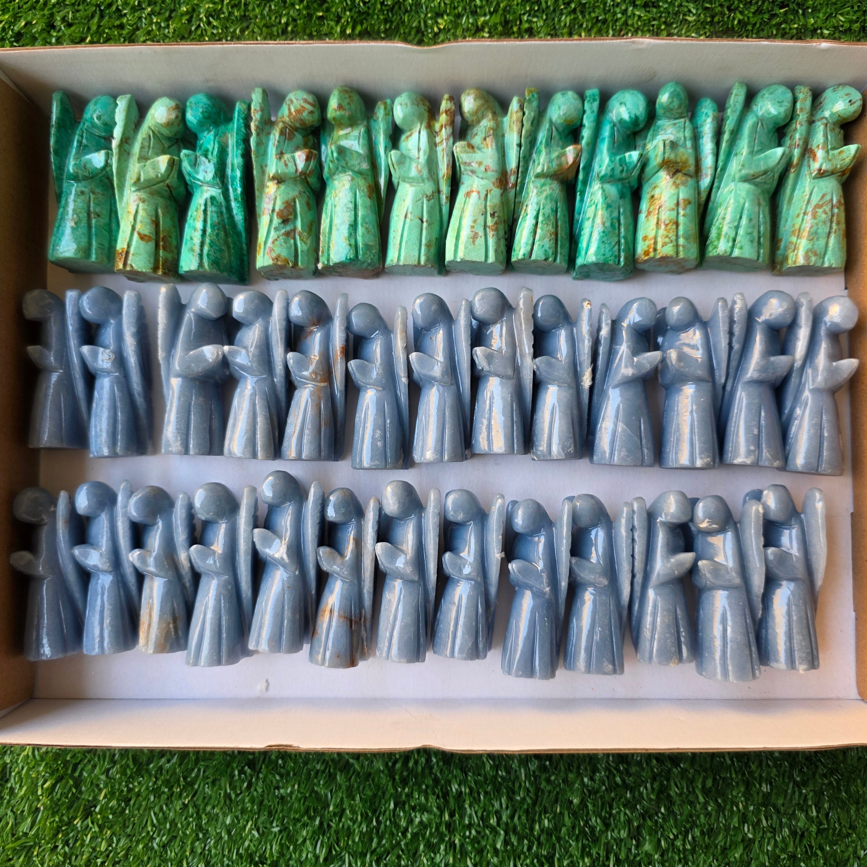 Lot 38 pcs Angelite and Peruvian Turquoise Angels
