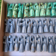 Lot 38 pcs Angelite and Peruvian Turquoise Angels