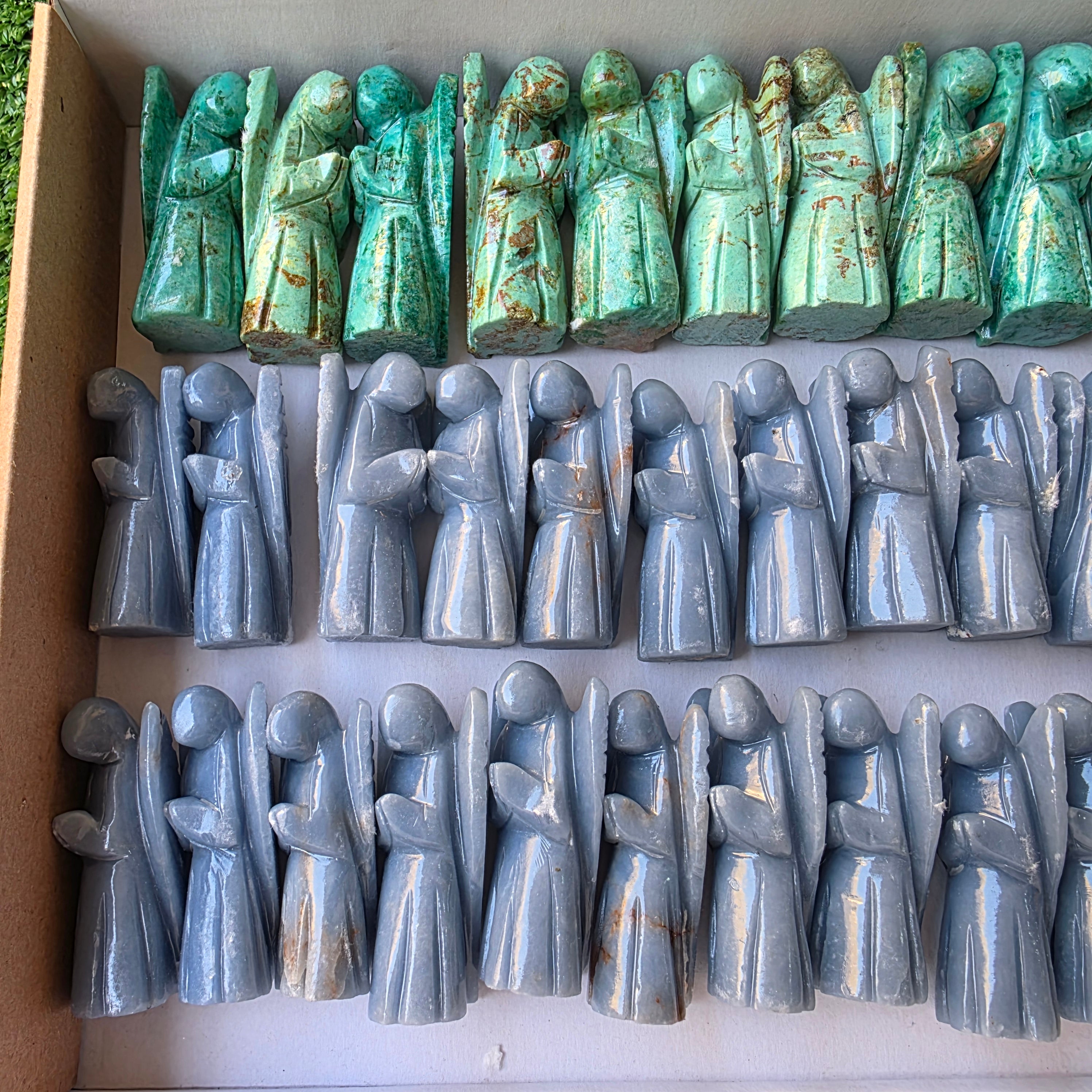 Lot 38 pcs Angelite and Peruvian Turquoise Angels