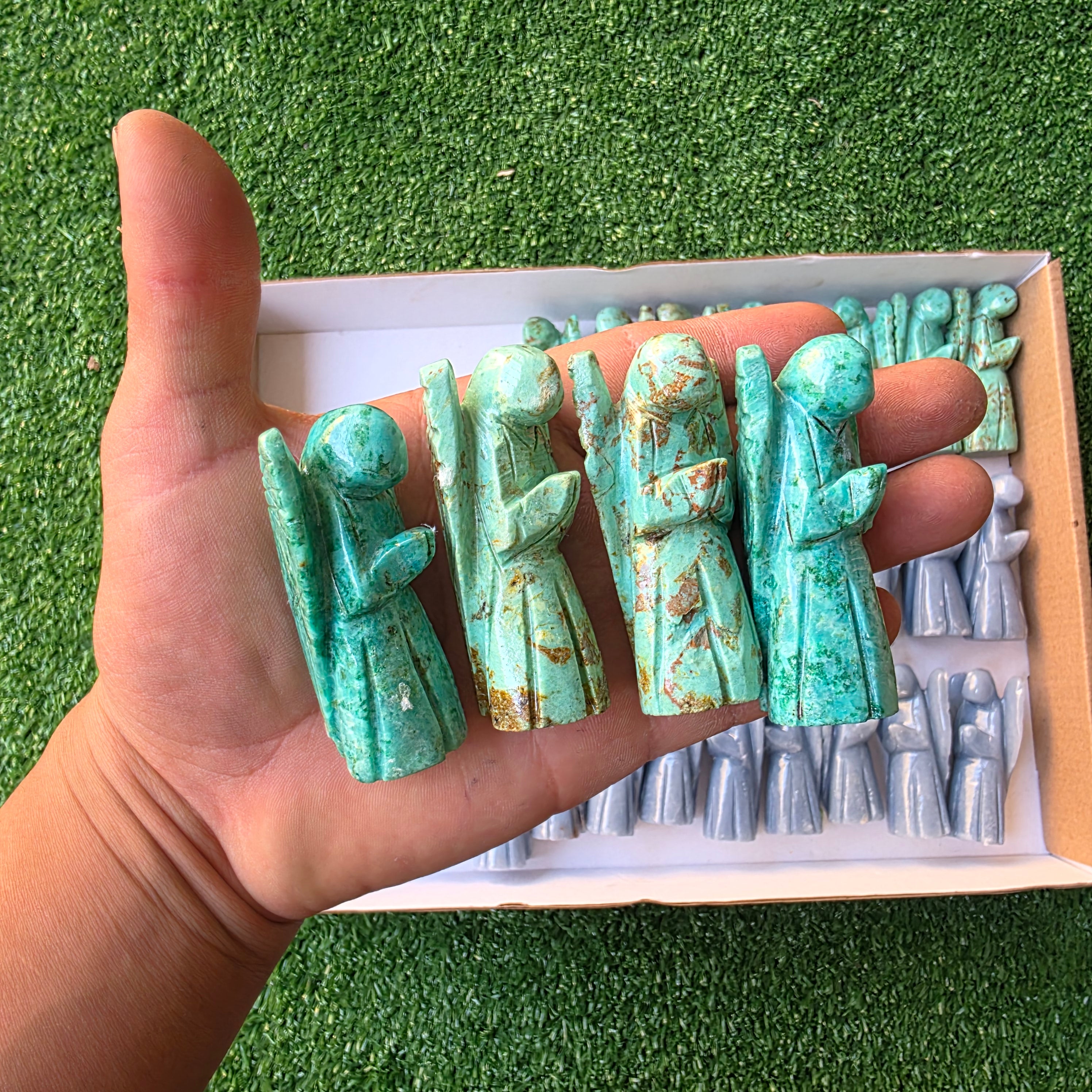 Lot 38 pcs Angelite and Peruvian Turquoise Angels