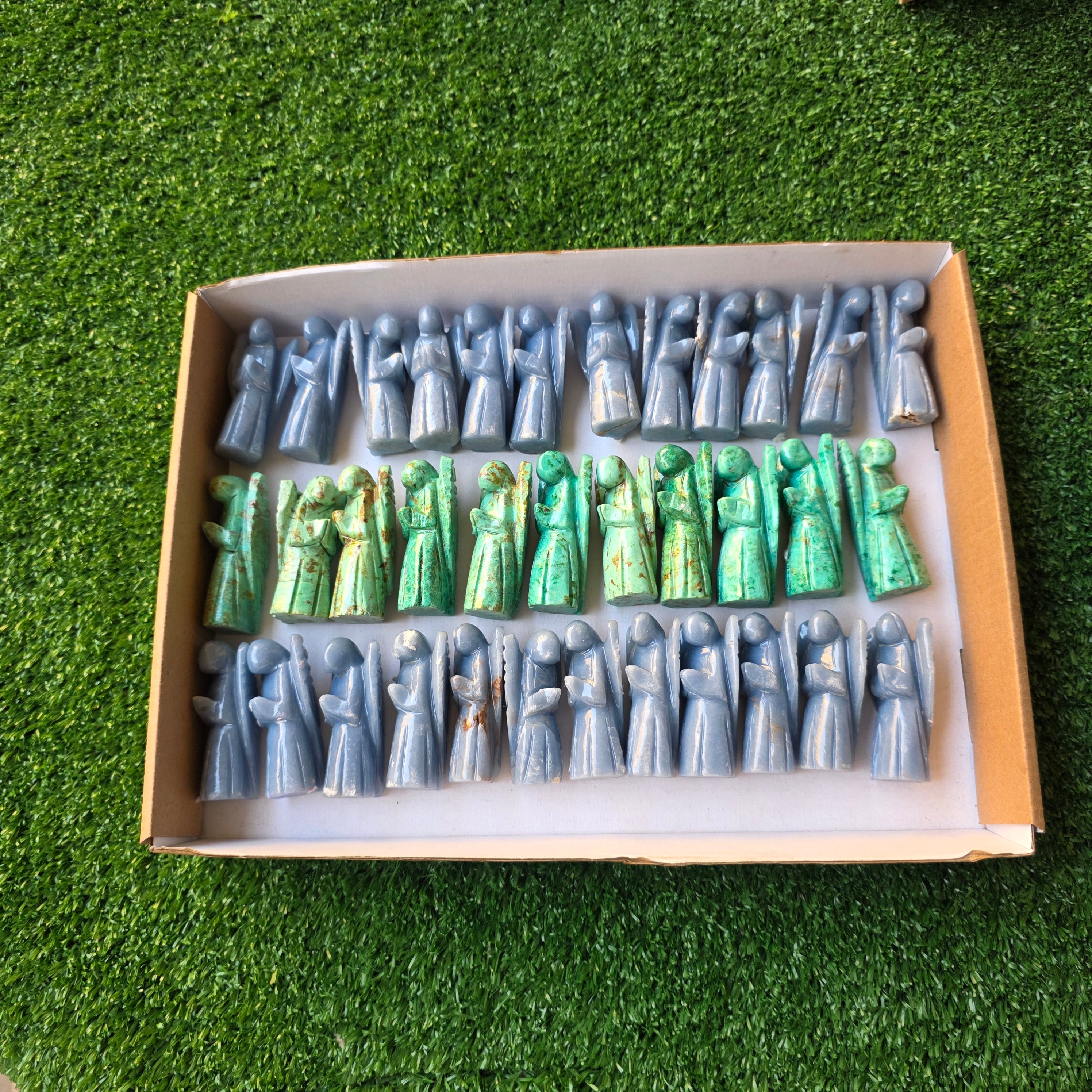 Lot 35 pcs Angelite and Peruvian Turquoise Angels