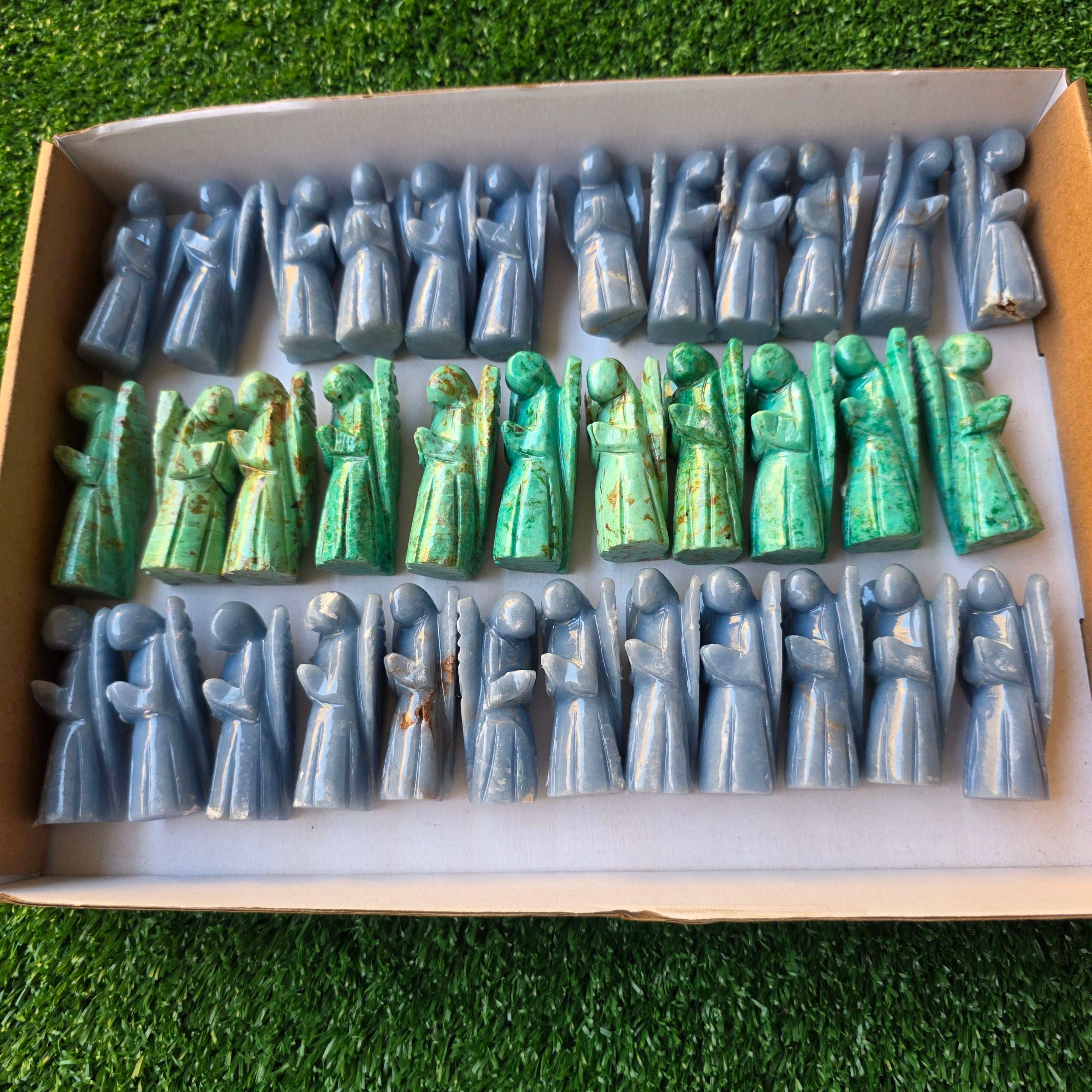 Lot 35 pcs Angelite and Peruvian Turquoise Angels