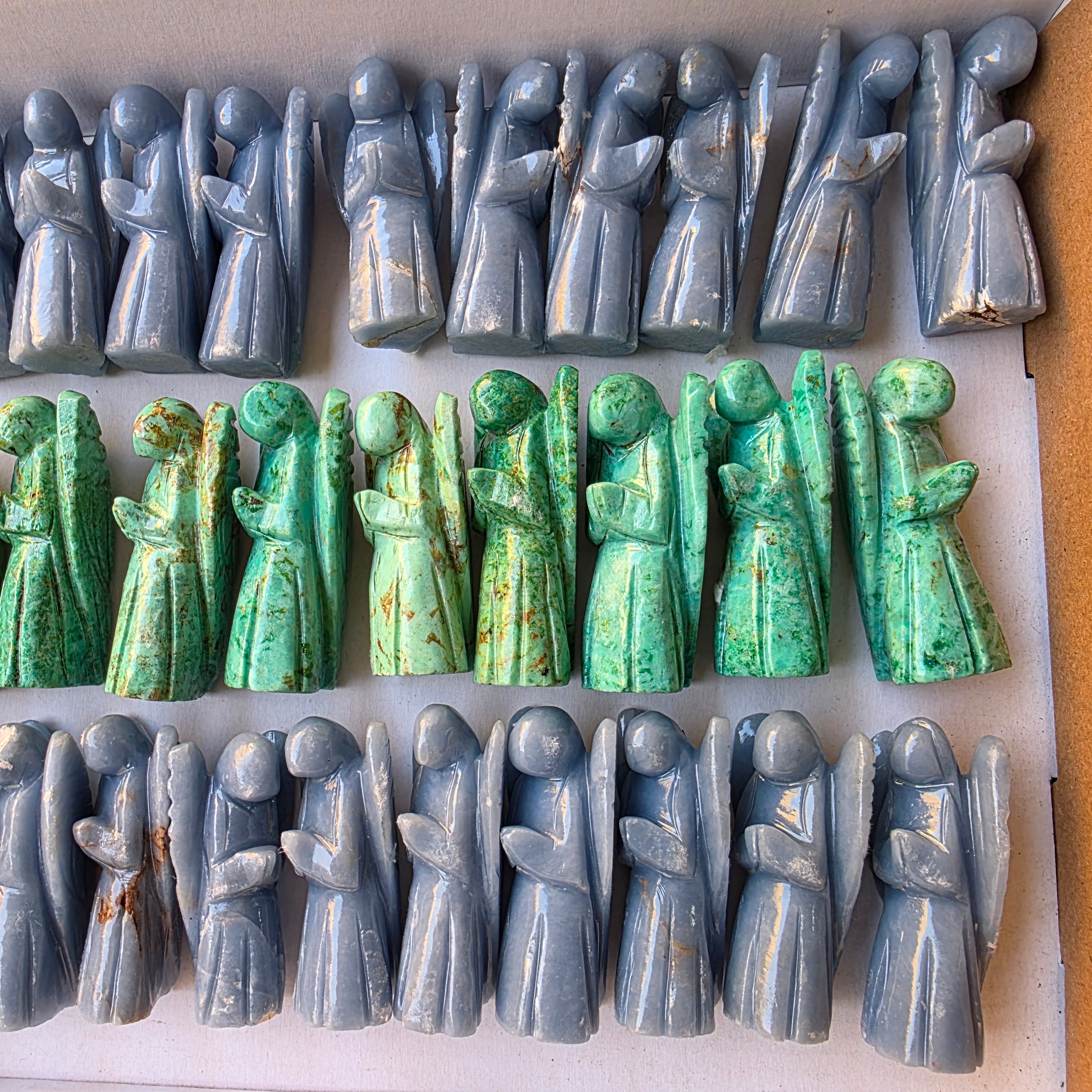 Lot 35 pcs Angelite and Peruvian Turquoise Angels