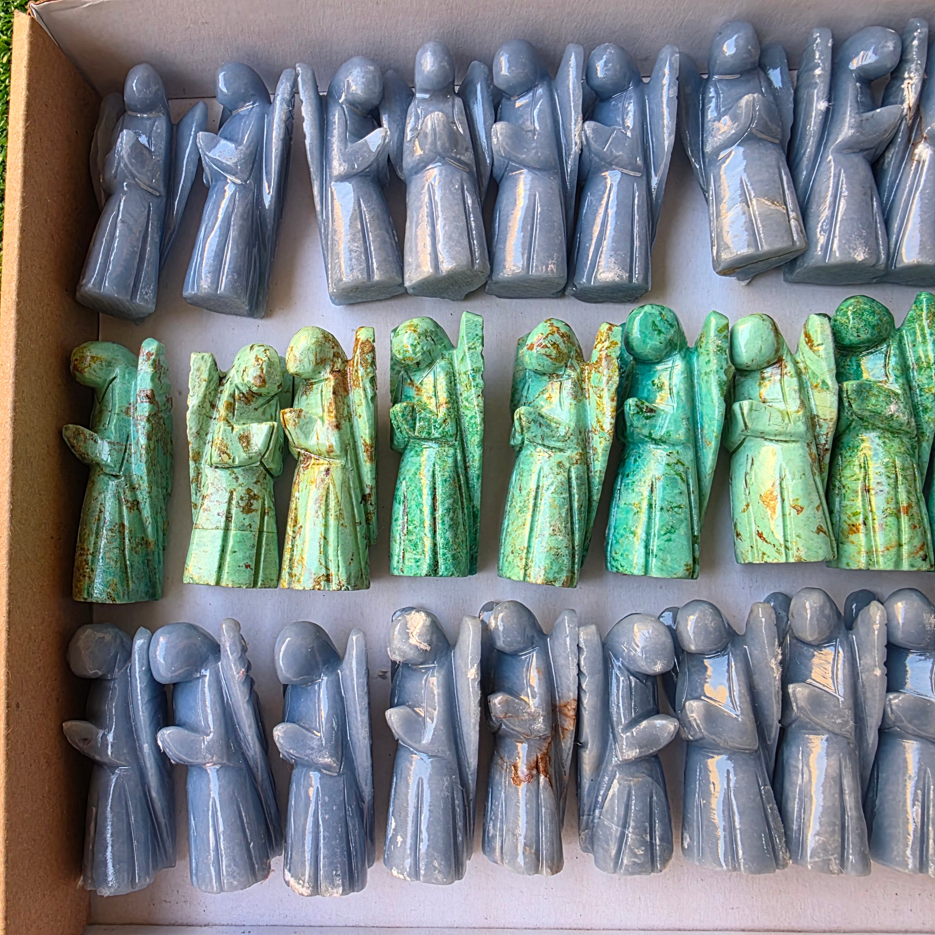 Lot 35 pcs Angelite and Peruvian Turquoise Angels