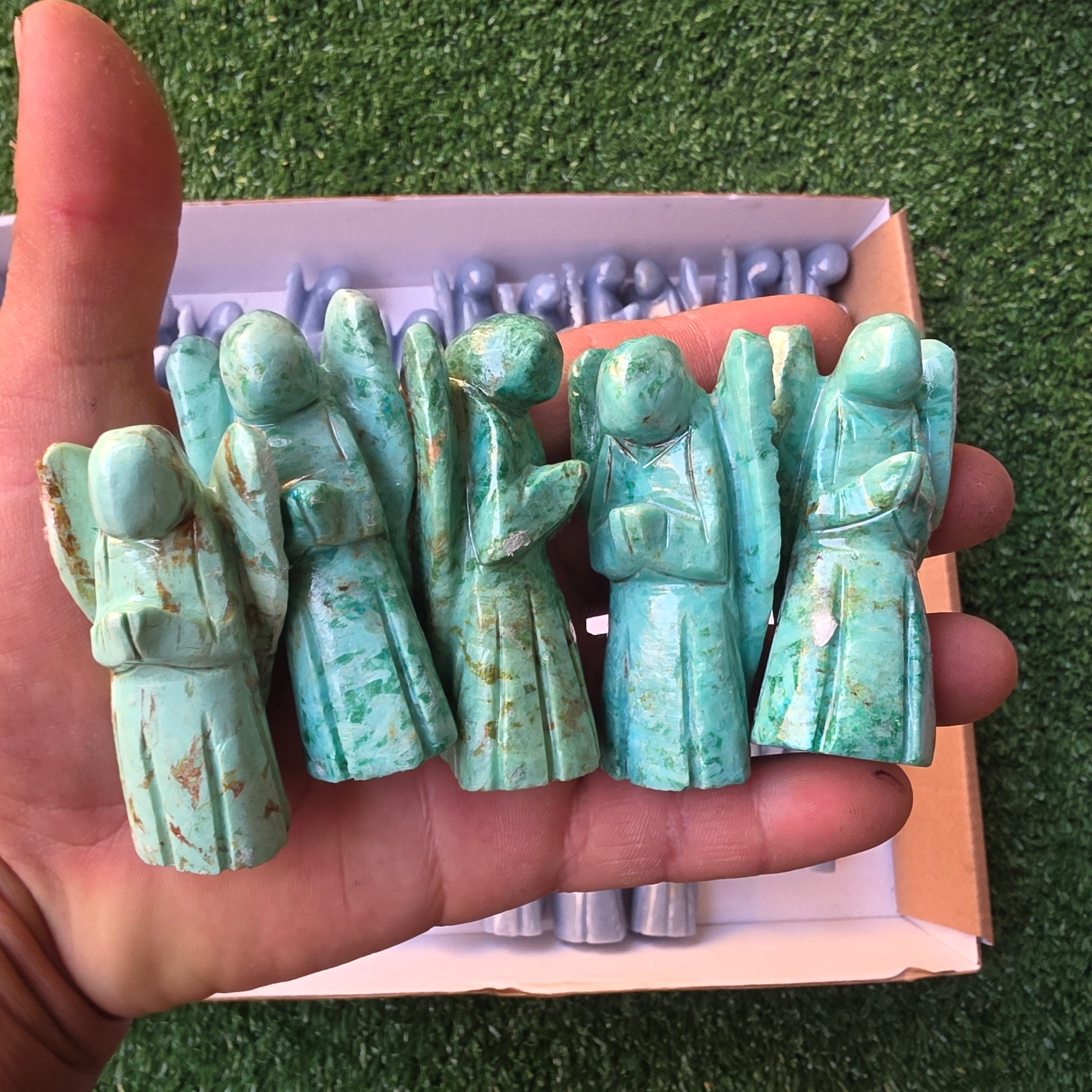 Lot 35 pcs Angelite and Peruvian Turquoise Angels