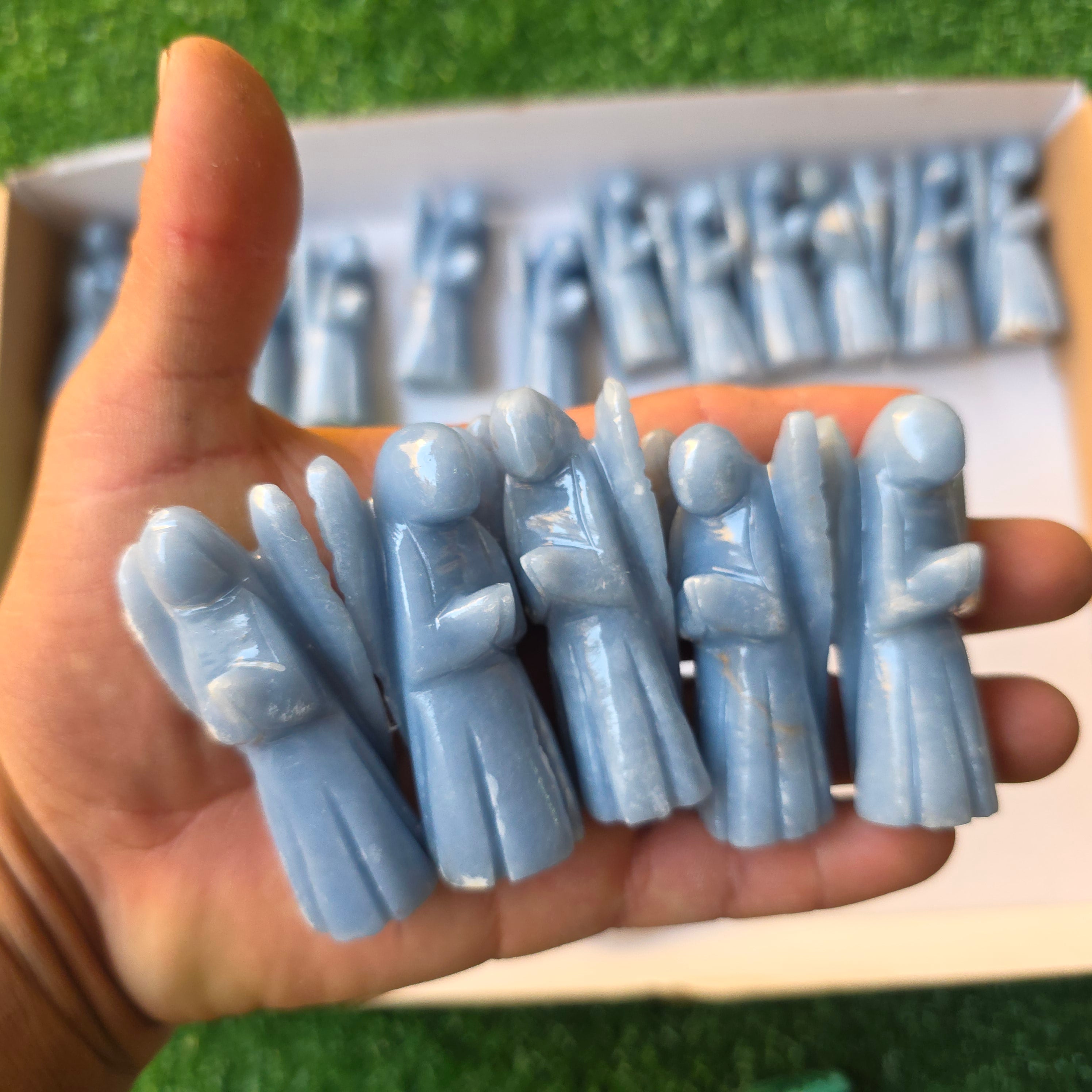 Lot 35 pcs Angelite and Peruvian Turquoise Angels