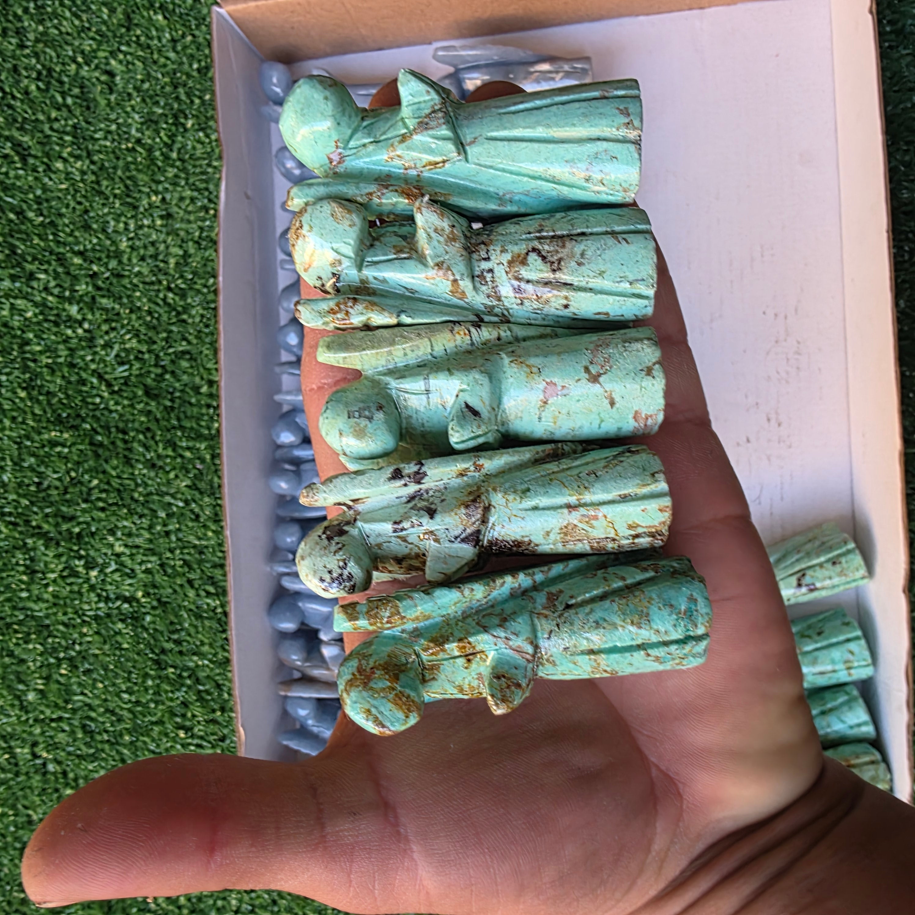 Lot 34 pcs Angelite and Peruvian Turquoise Angels