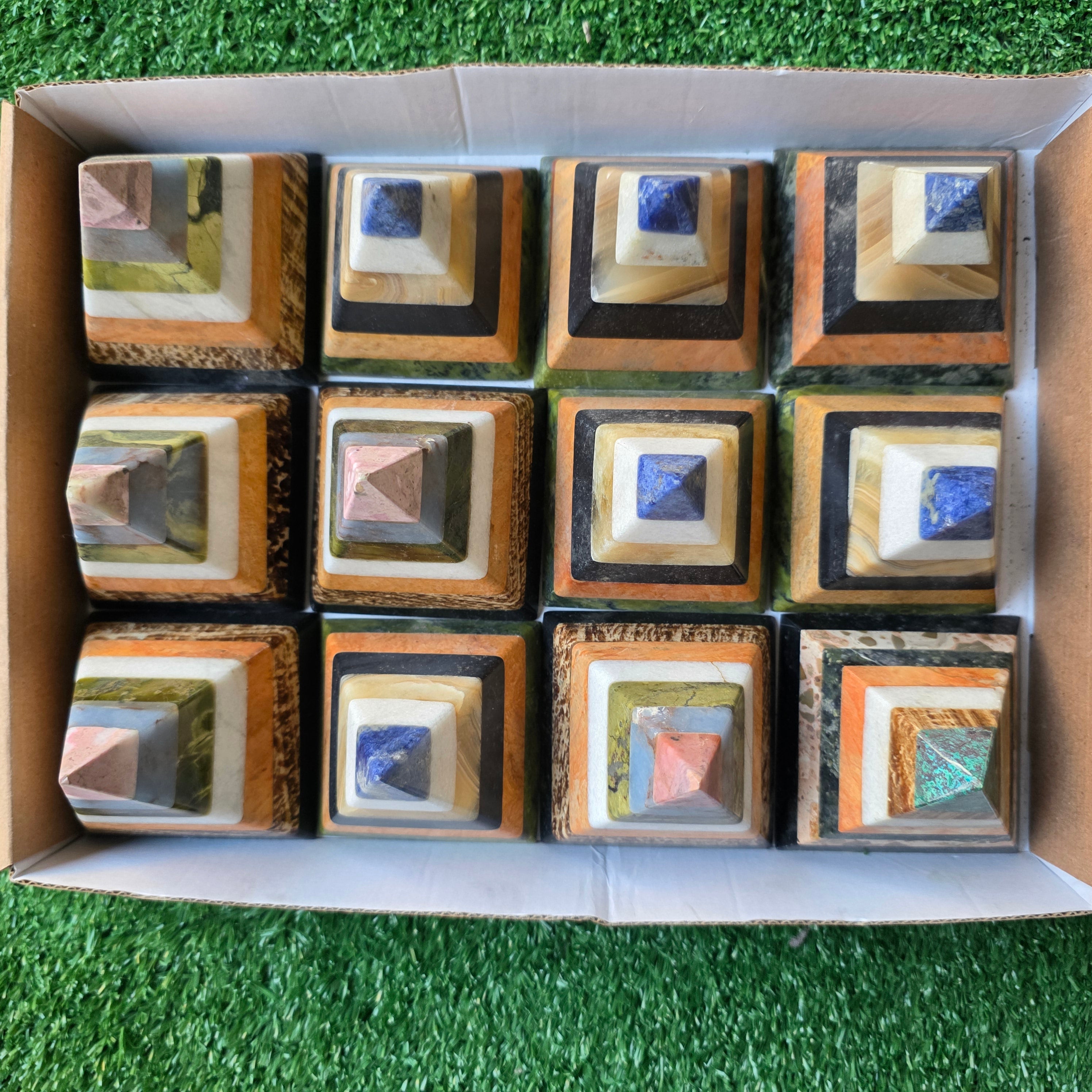 Lot 12 pcs multicolored pyramids