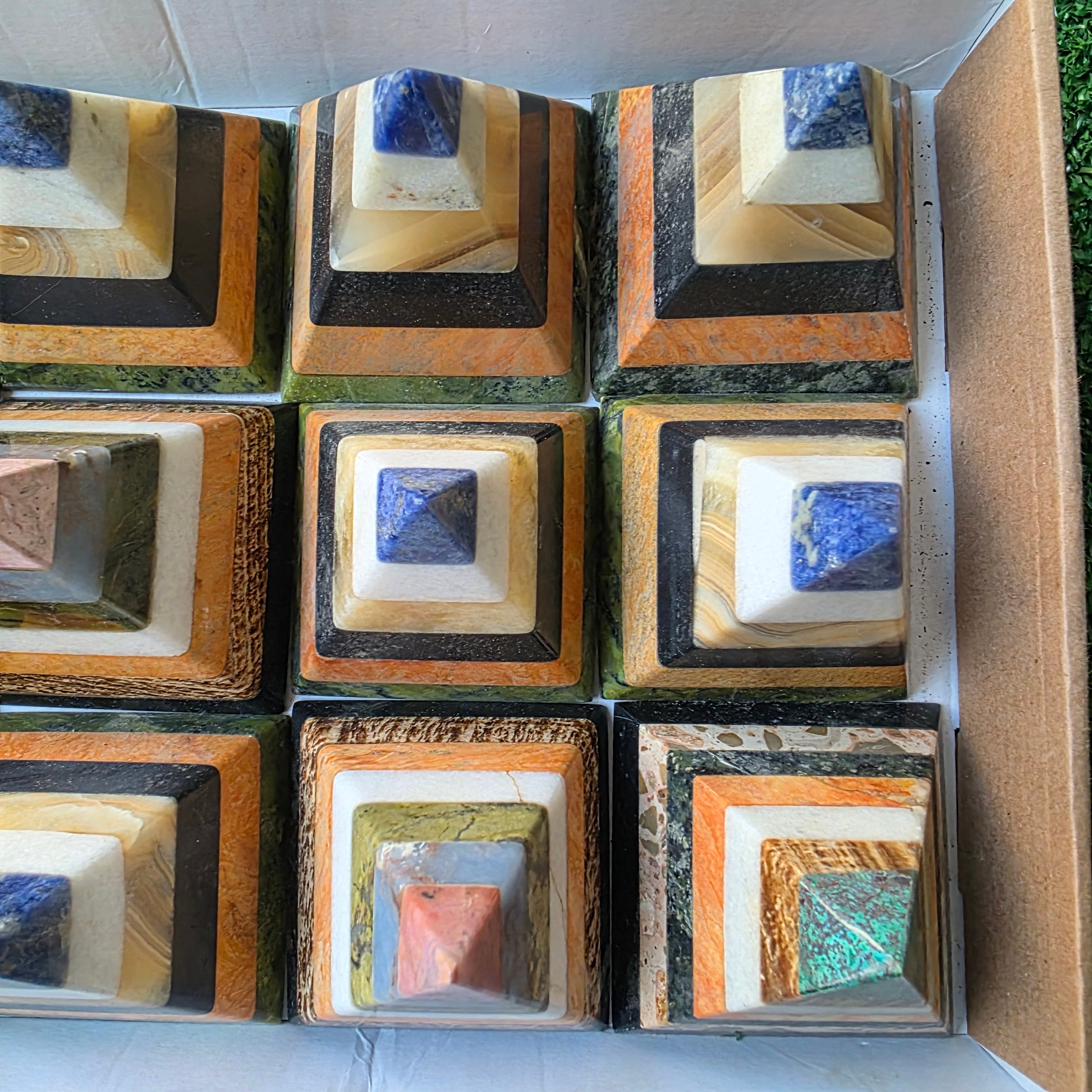 Lot 12 pcs multicolored pyramids