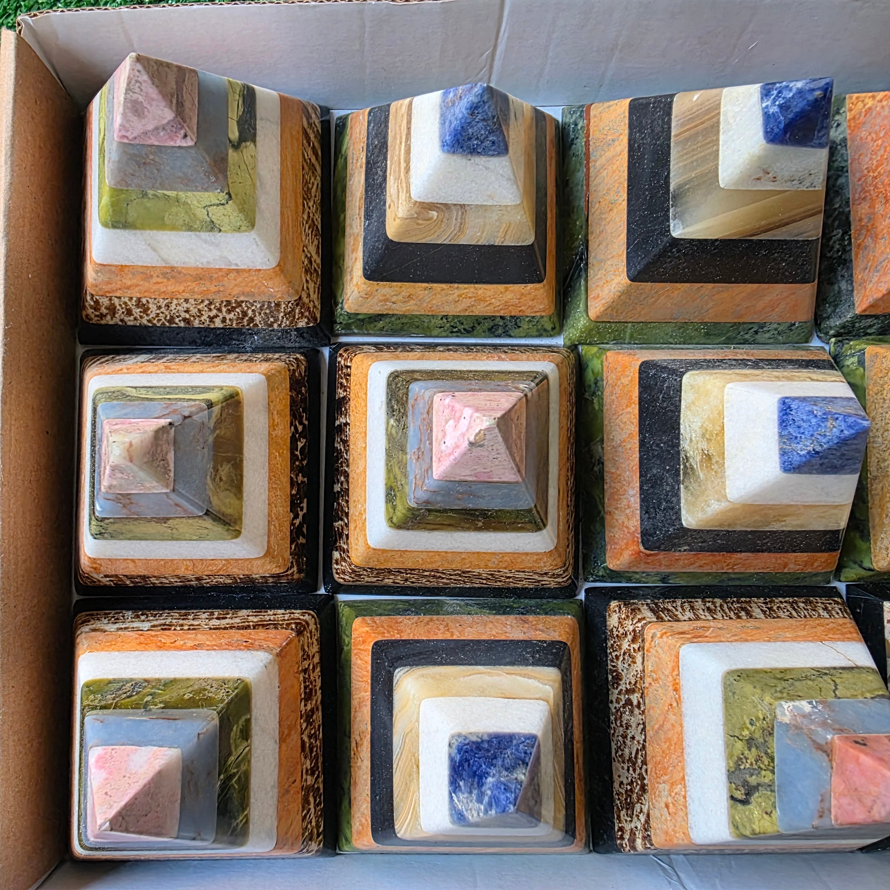 Lot 12 pcs multicolored pyramids