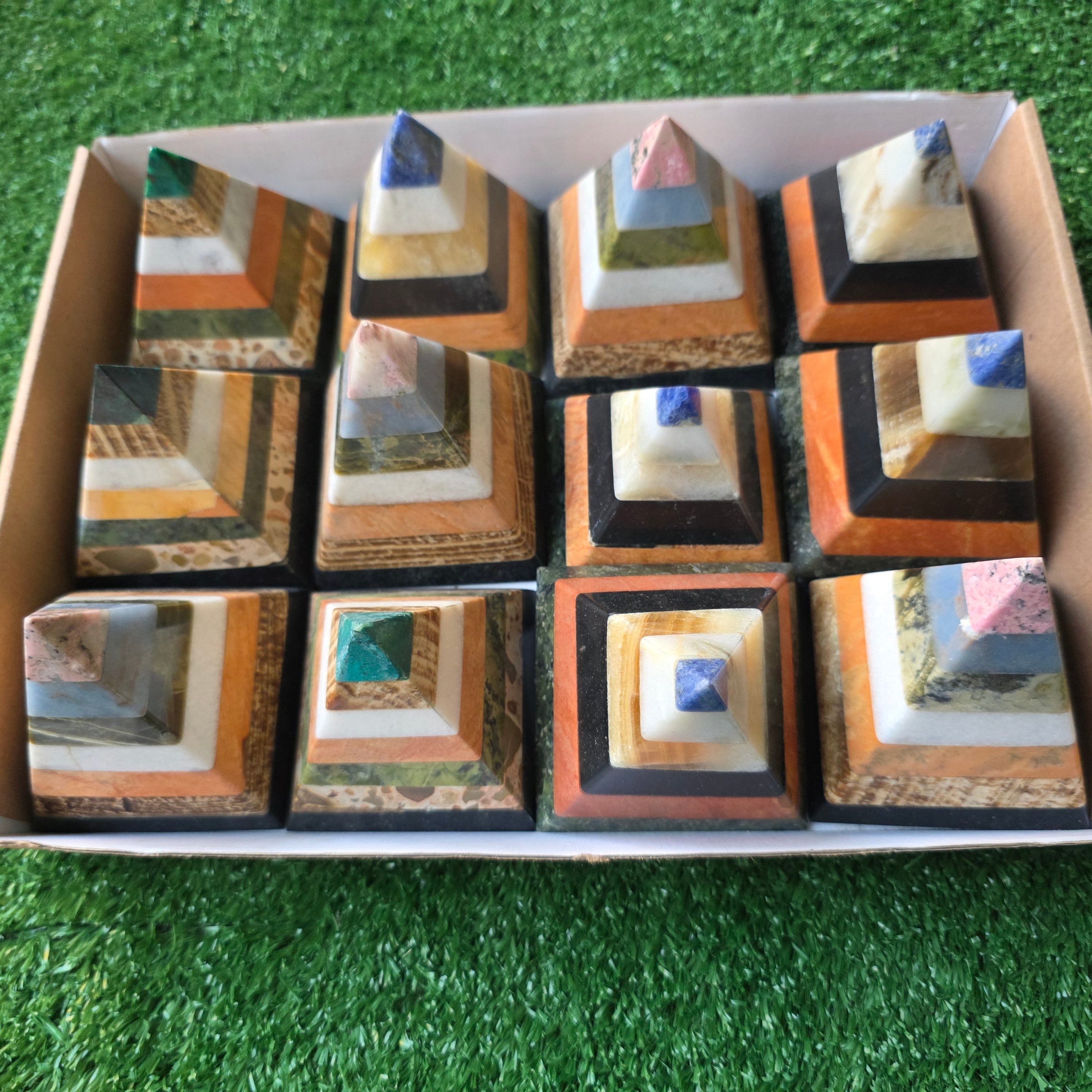 Lot 12 pcs multicolored pyramid