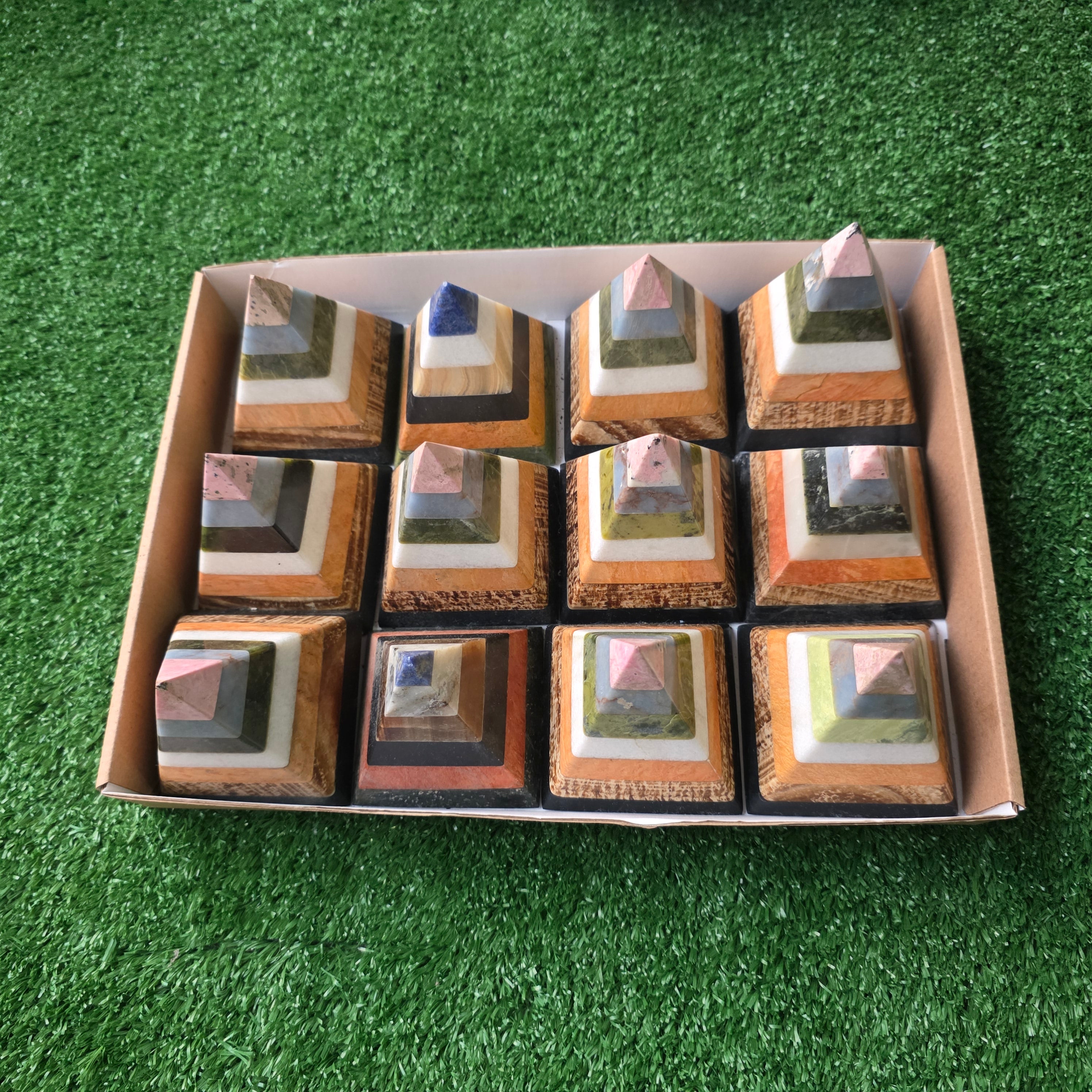 Lot 12 pcs multicolored pyramids