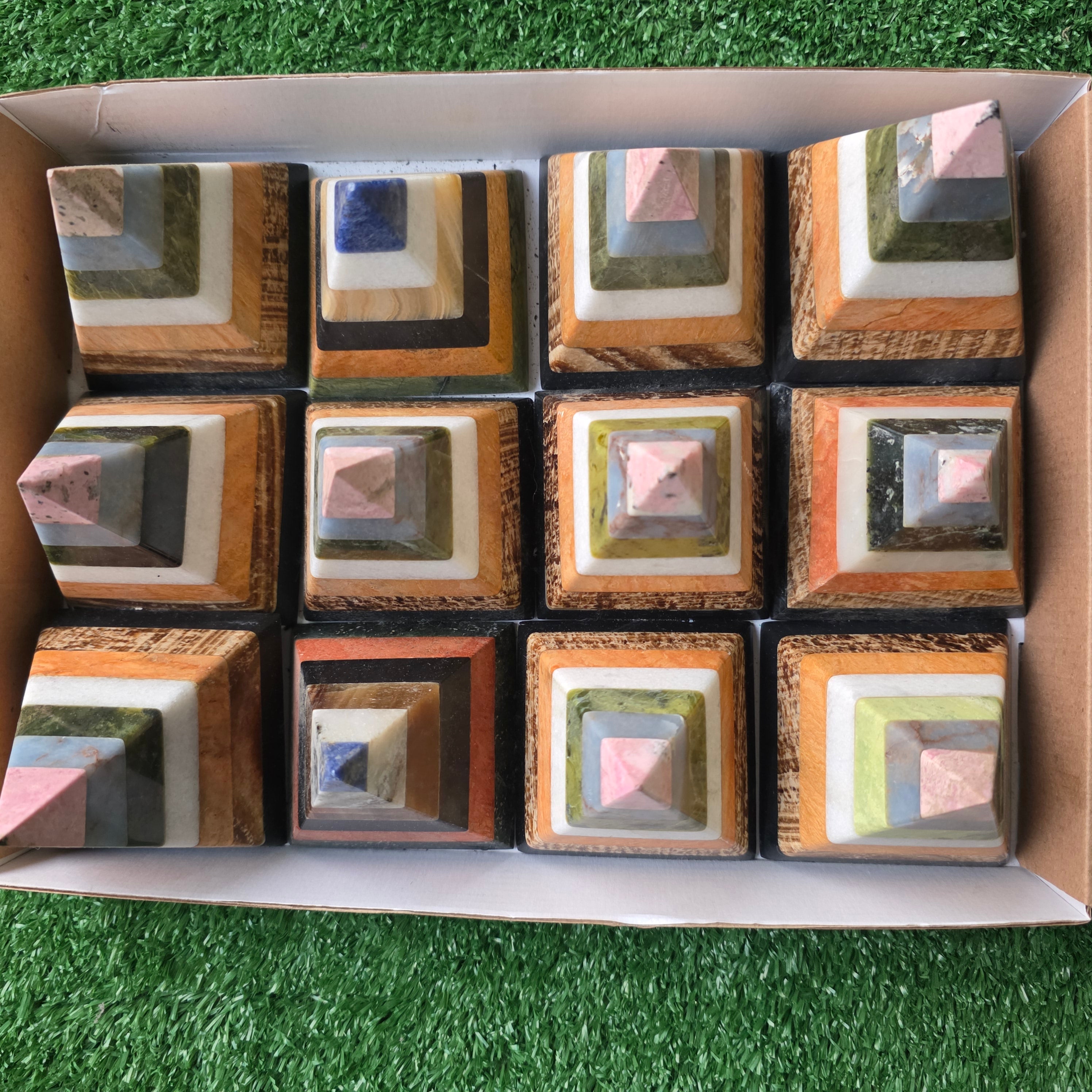 Lot 12 pcs multicolored pyramids