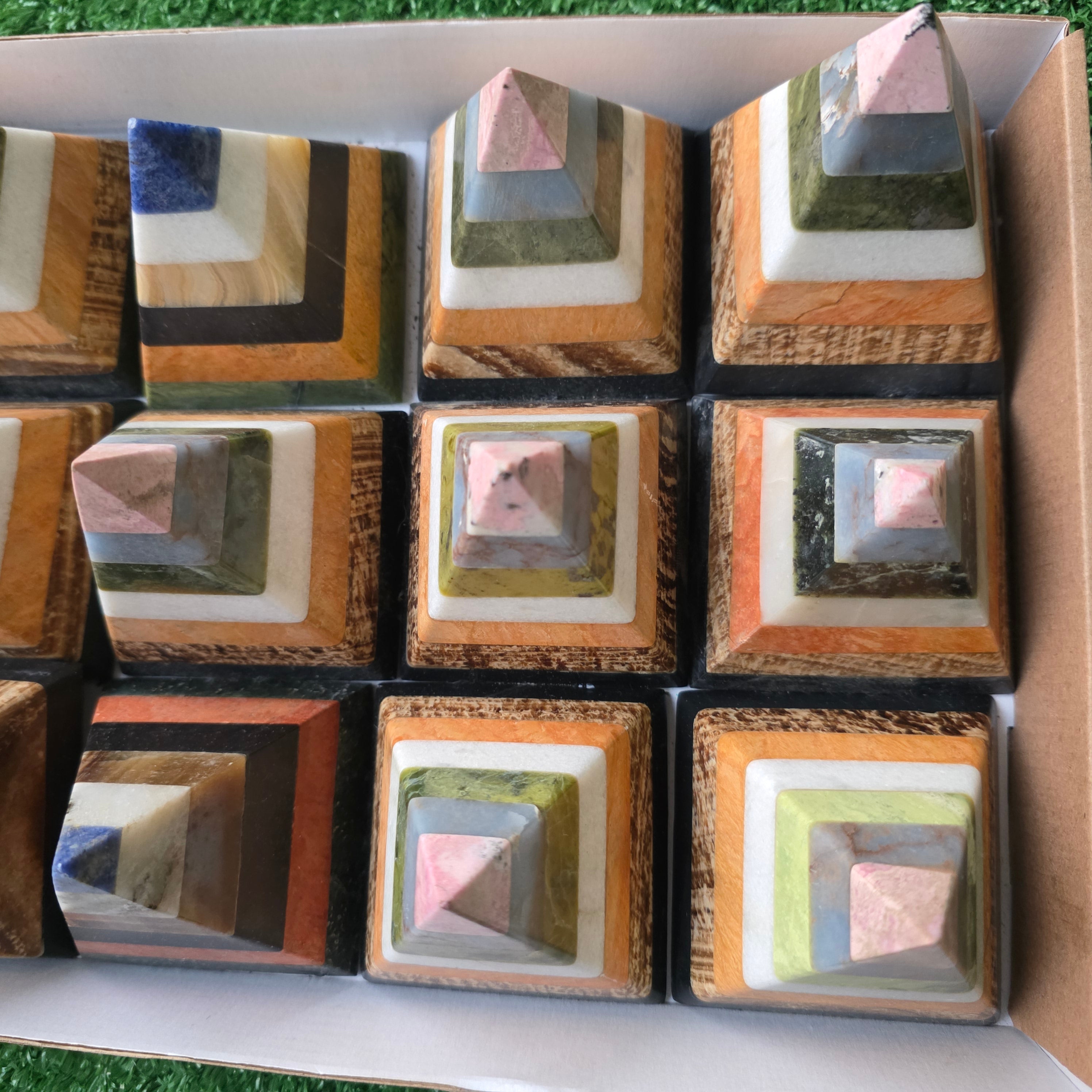 Lot 12 pcs multicolored pyramids