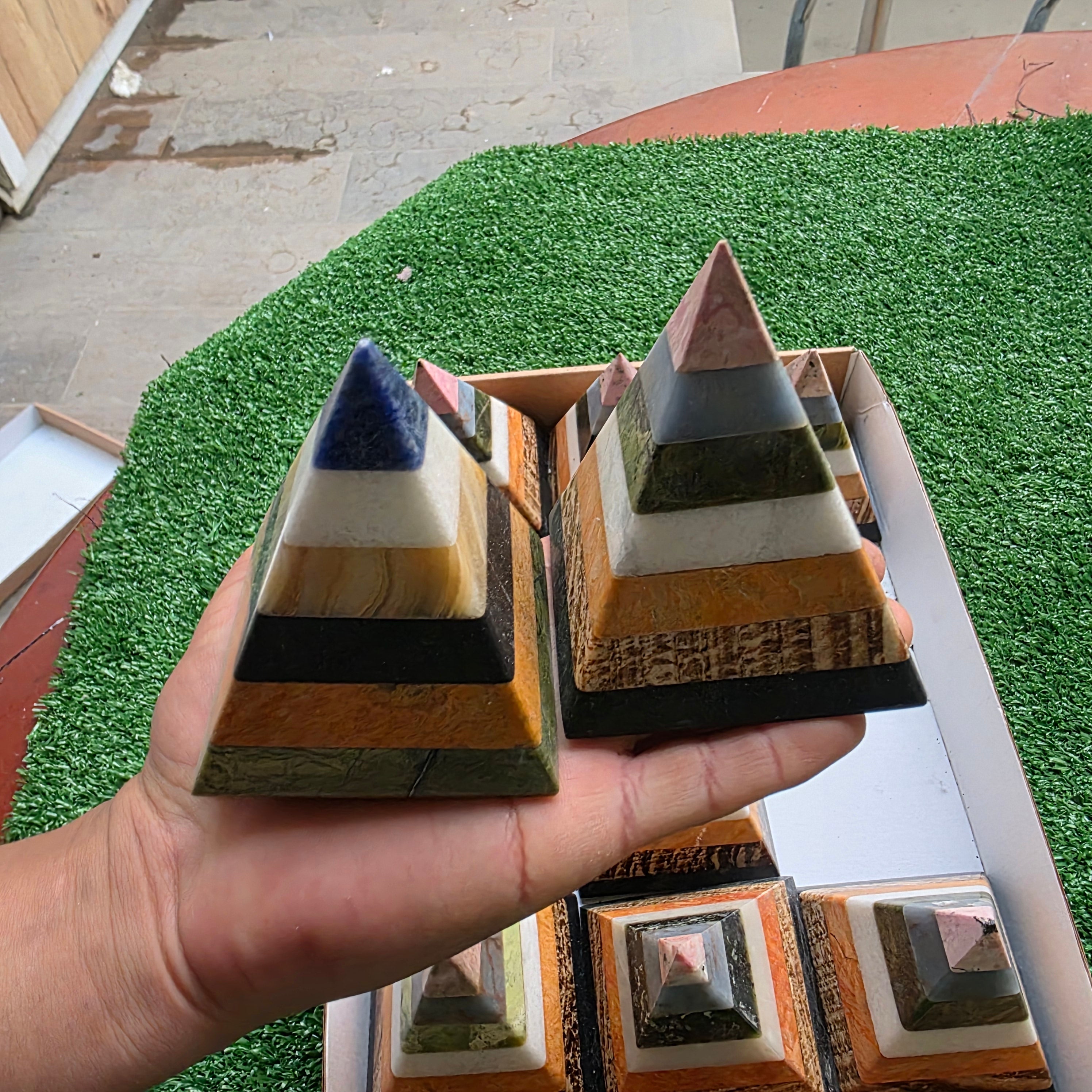 Lot 12 pcs multicolored pyramids