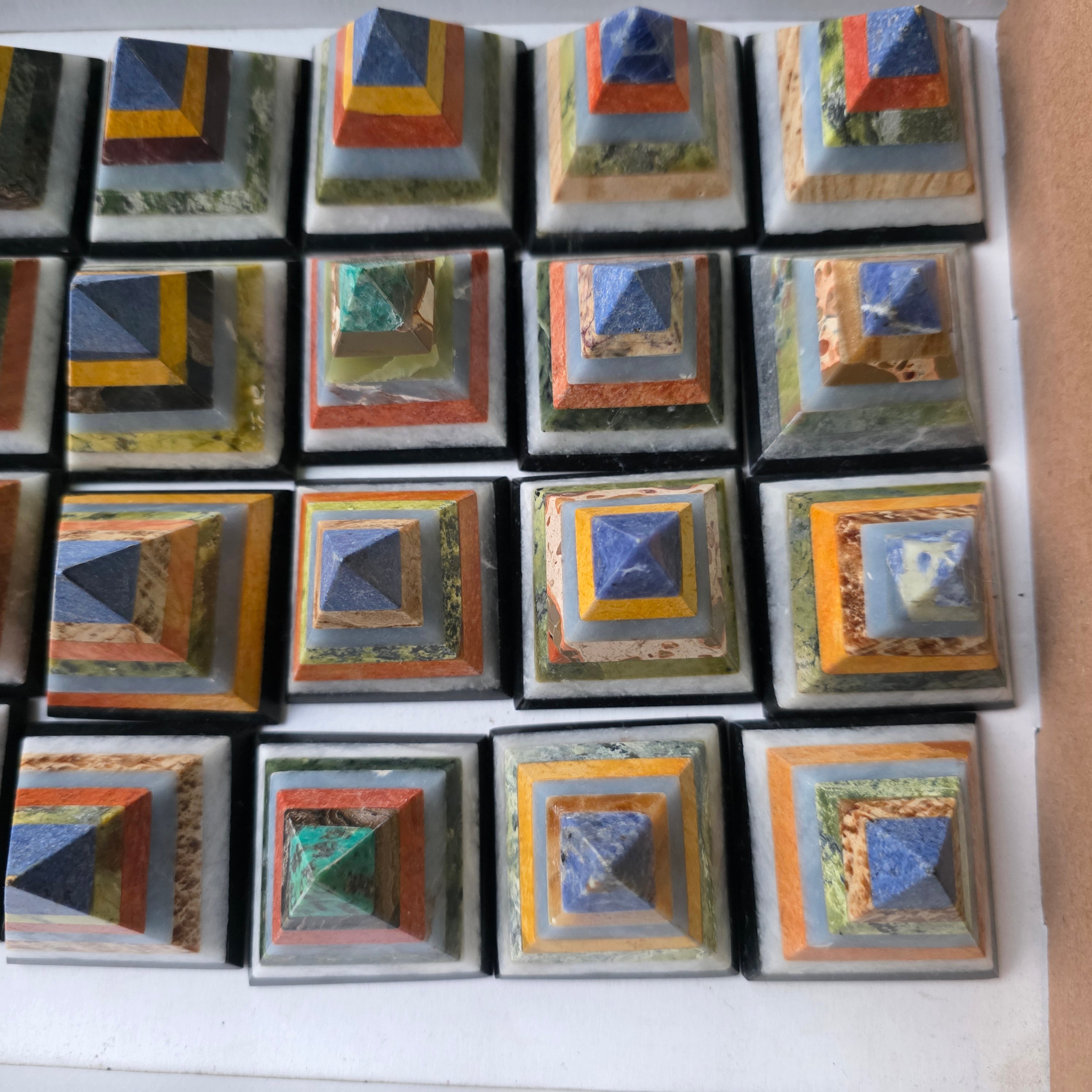 Lot 24 pcs multicolored pyramids