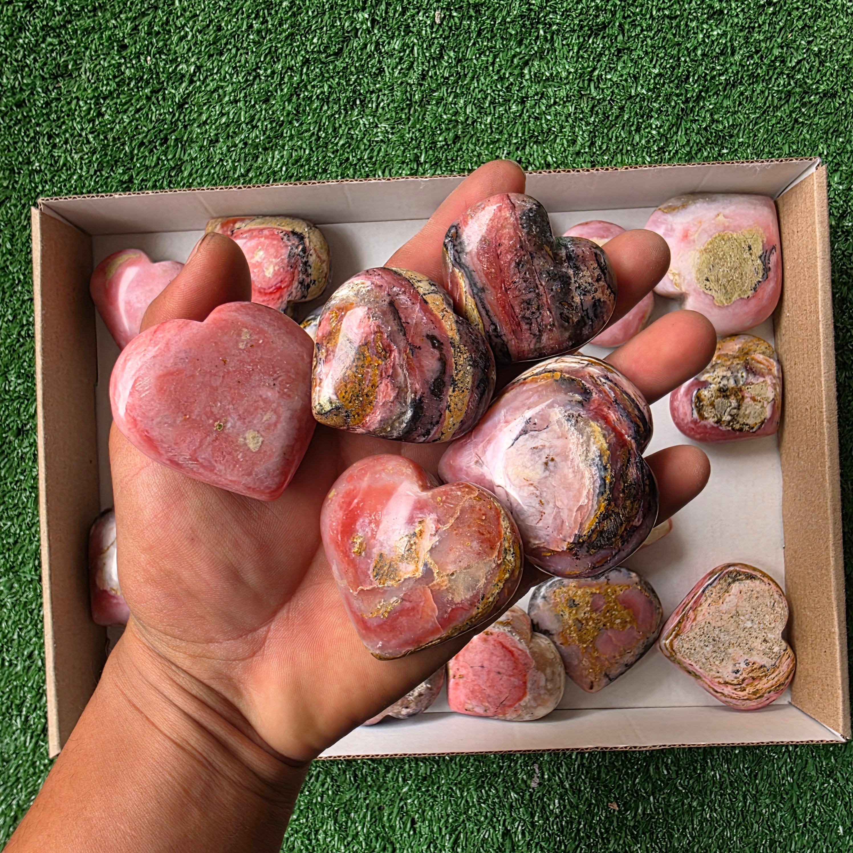 lot 26 pcs strawberry pink opal heart