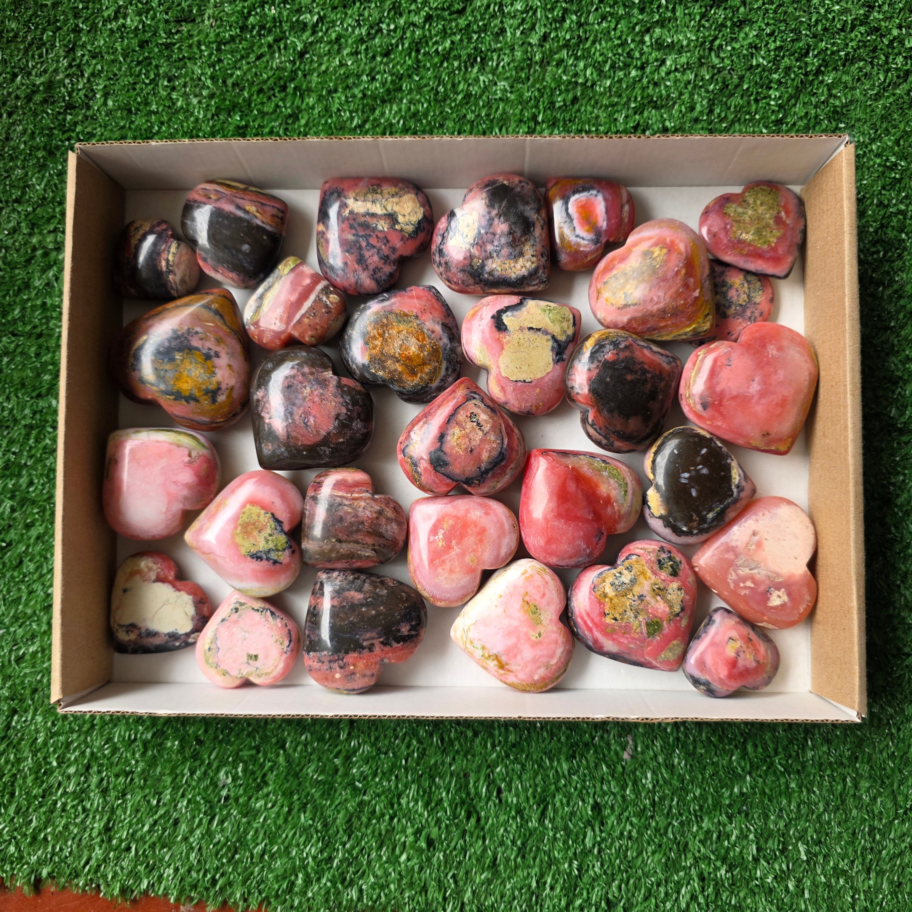 lot 29 pcs strawberry pink opal heart