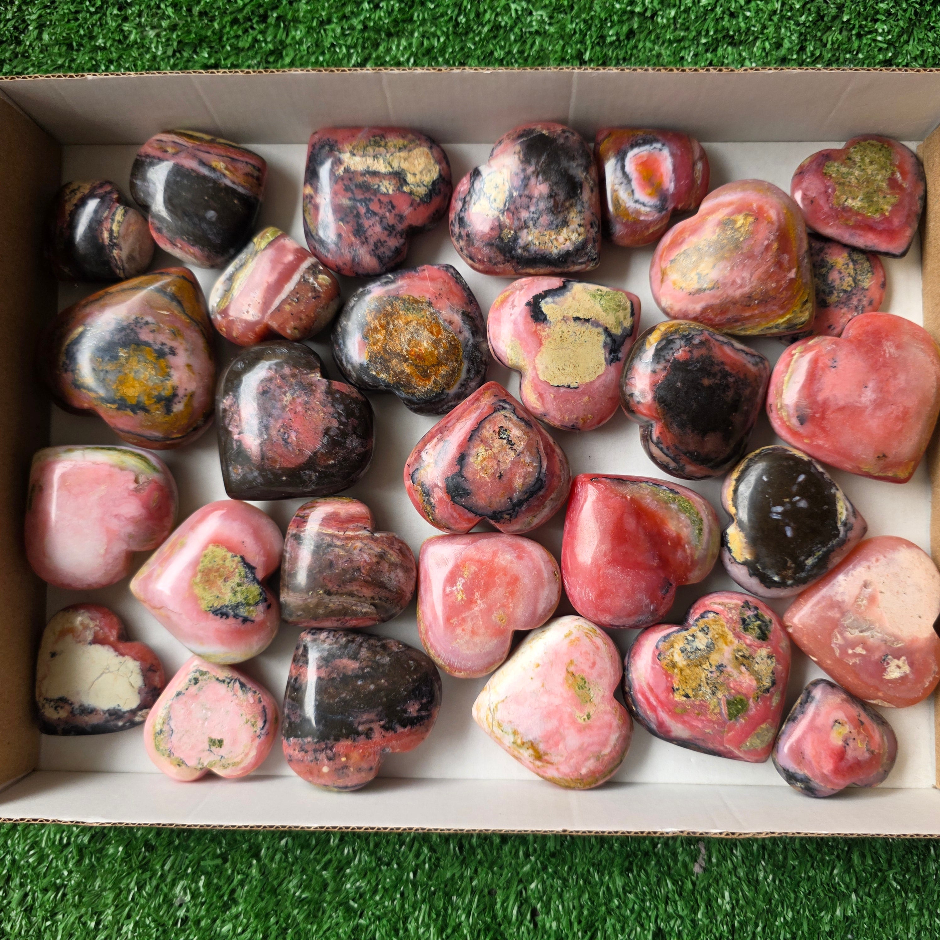 lot 29 pcs strawberry pink opal heart