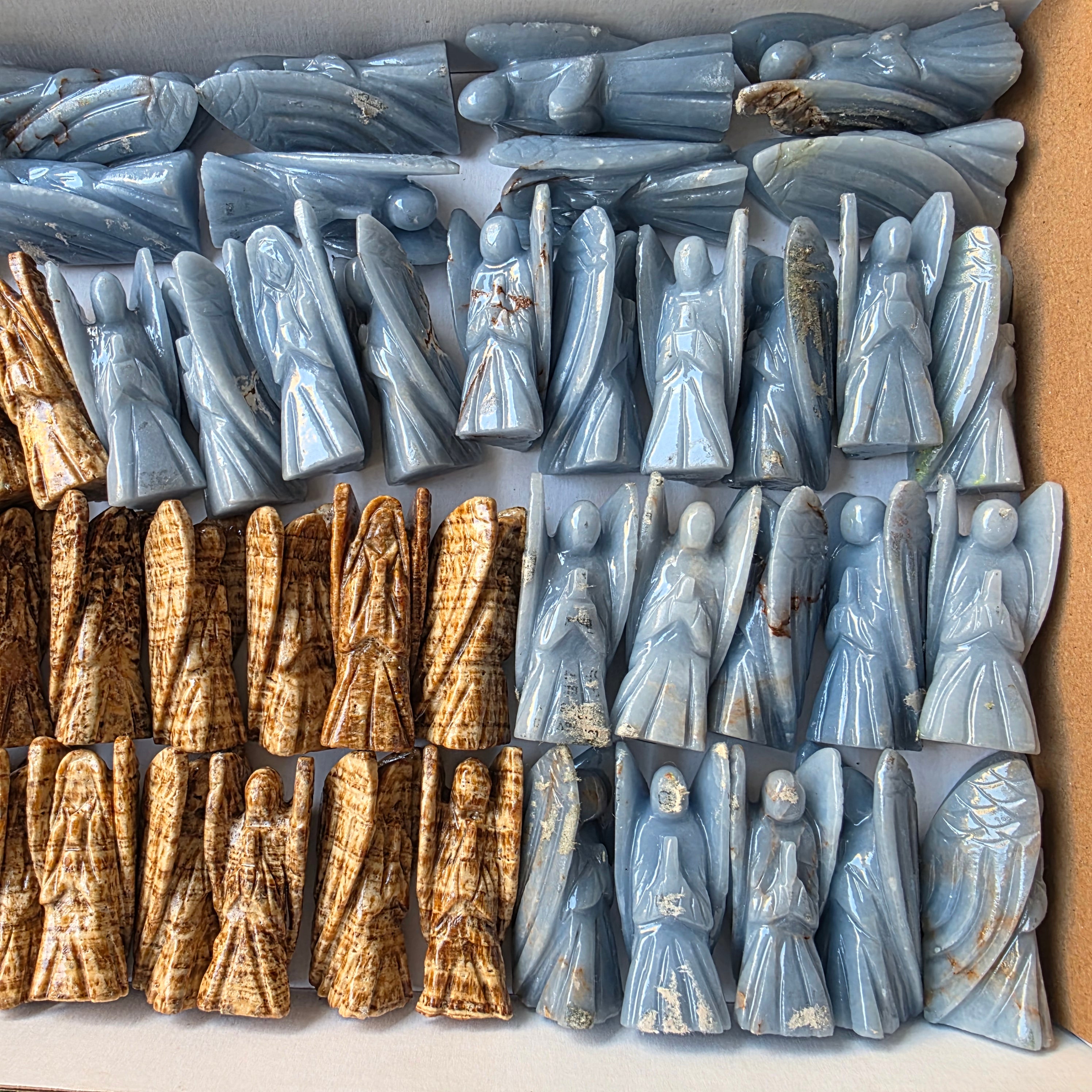 lot 52 pcs Angelite and Aragonite Angels
