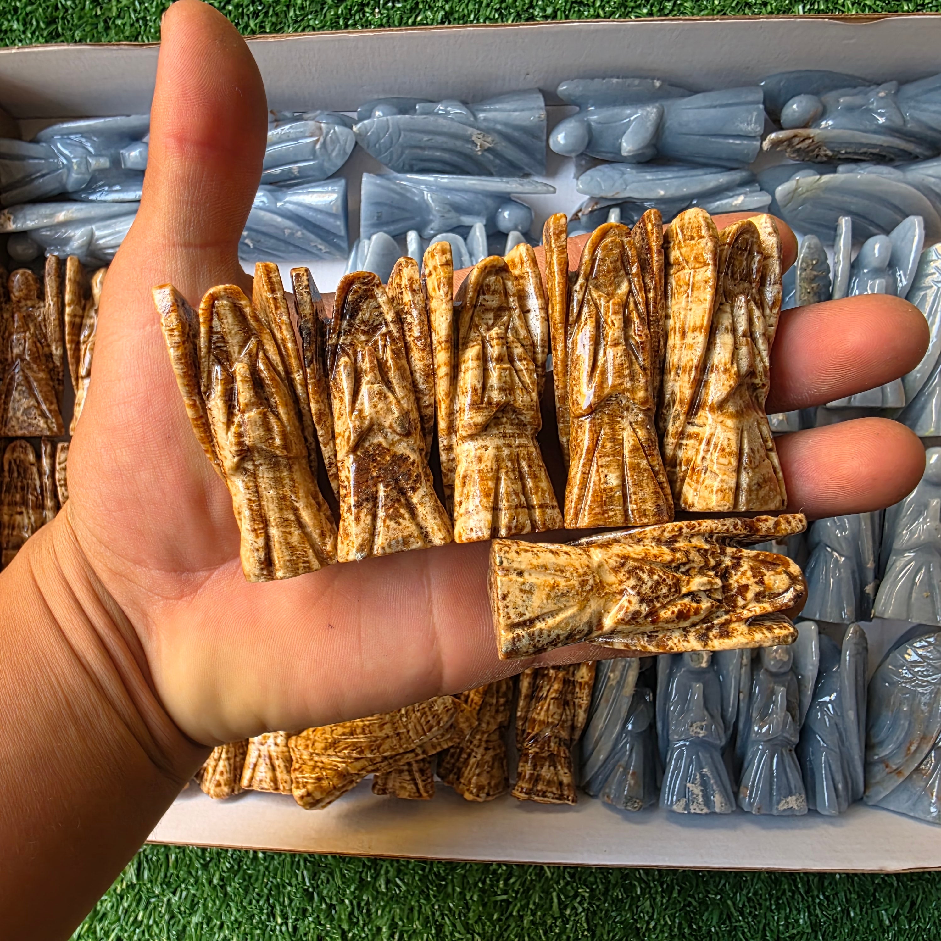 lot 52 pcs Angelite and Aragonite Angels