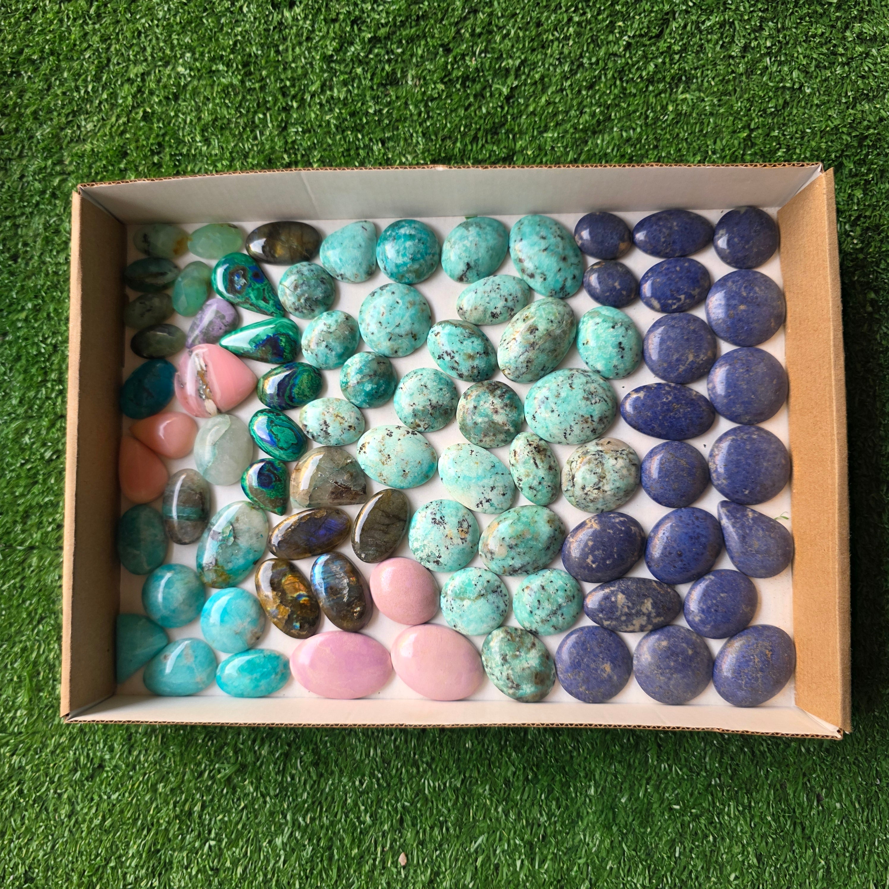 Lot 78 pcs Cabochons of mixed Stones