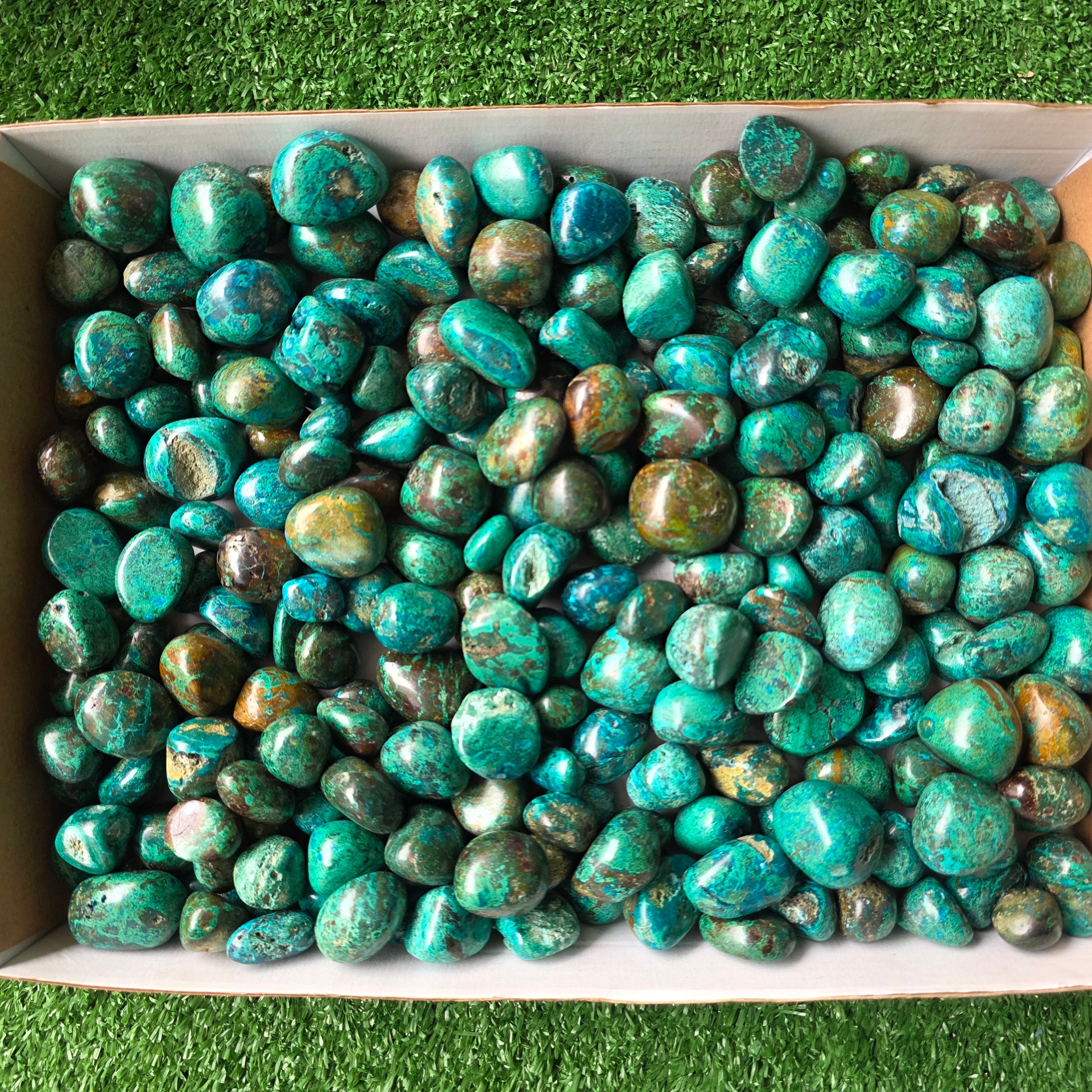 Lot 3 kg Chrysocolla tumbled