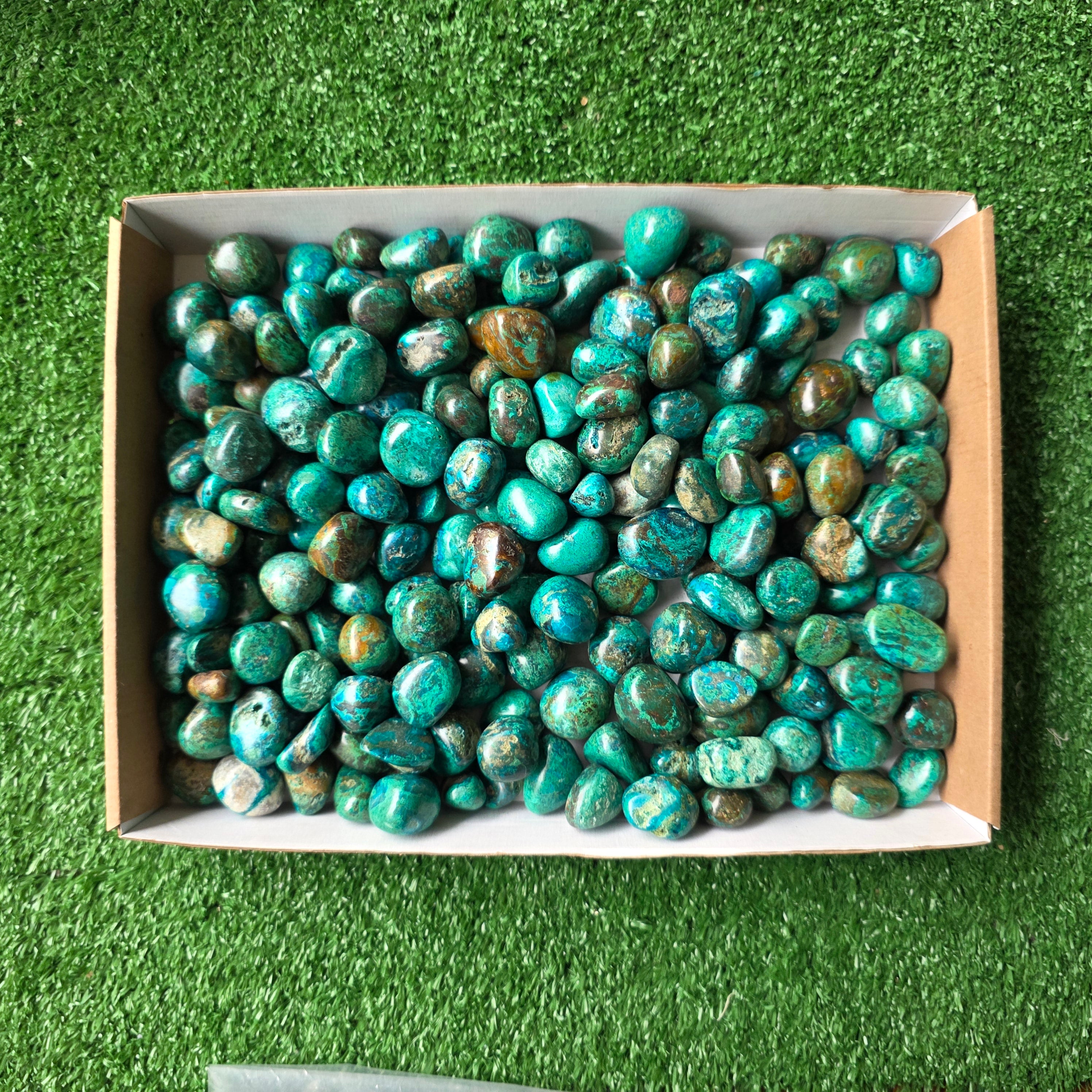 Lot 3 kg Chrysocolla tumbled