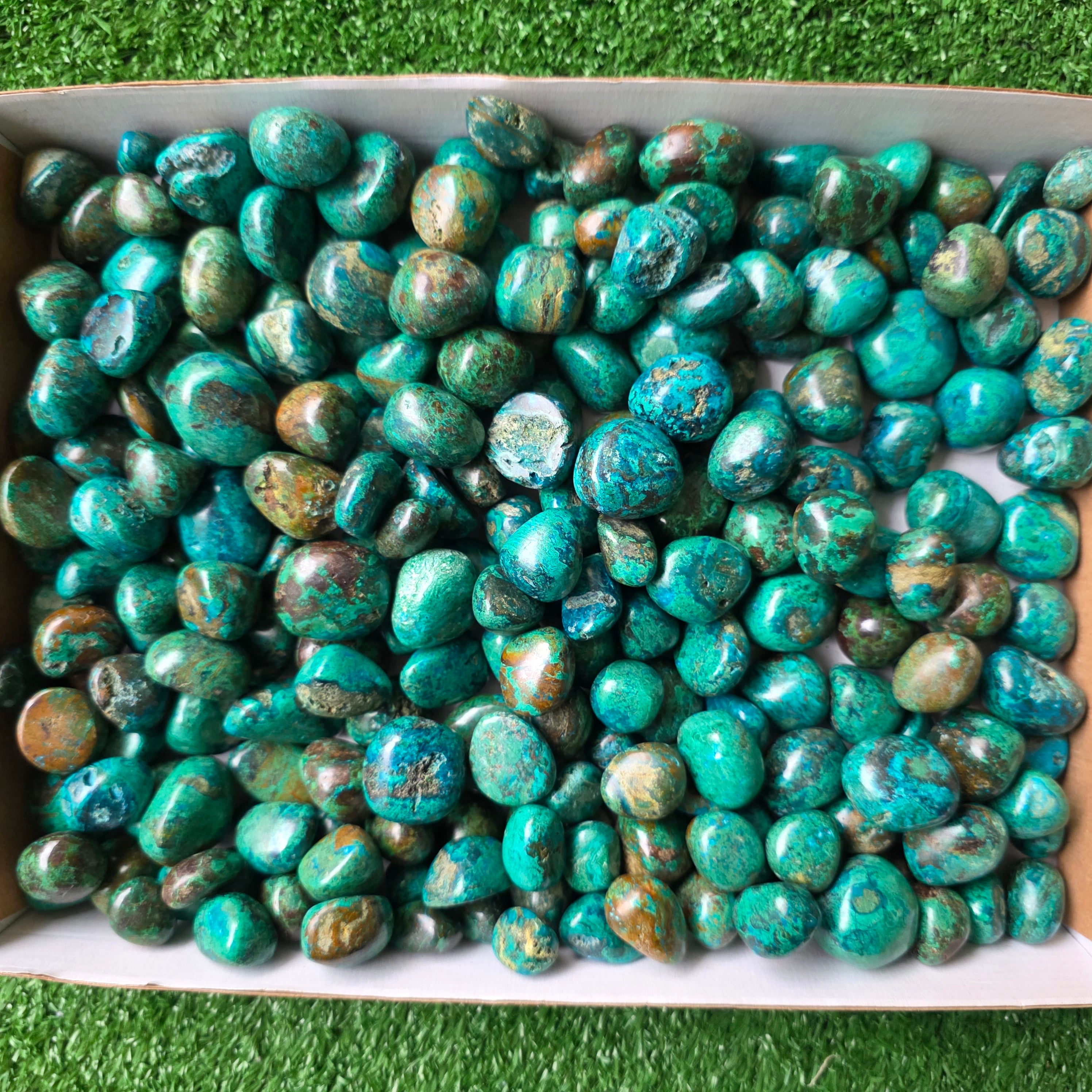 Lot 3 kg Chrysocolla tumbled
