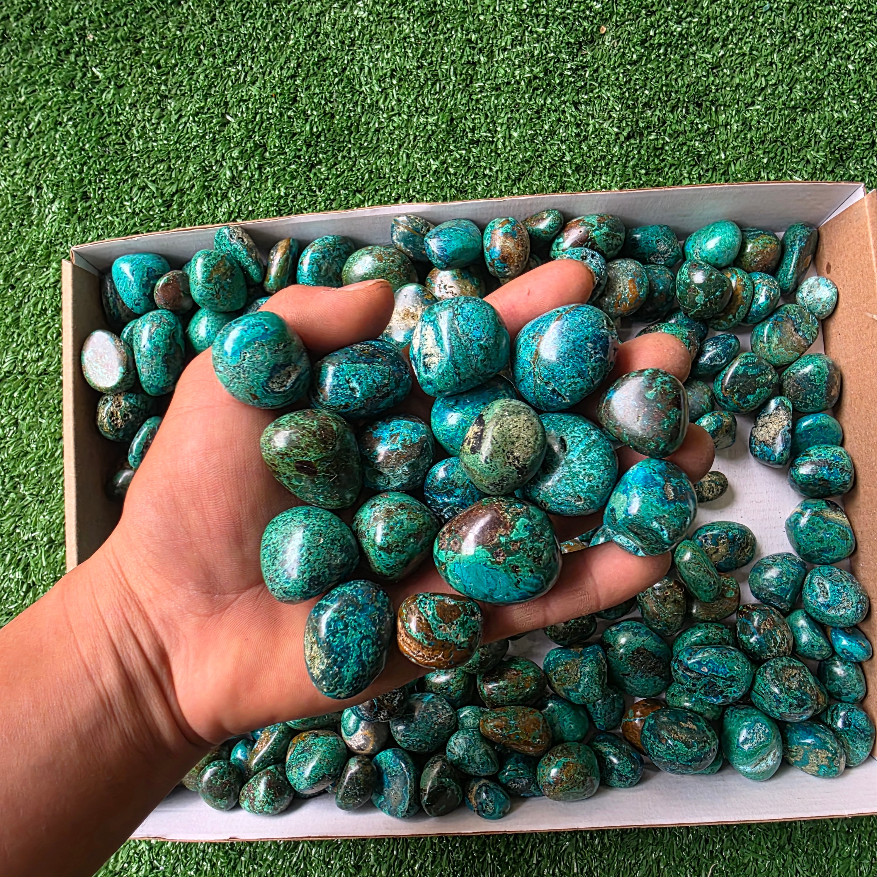 Lot 3 kg Chrysocolla tumbled