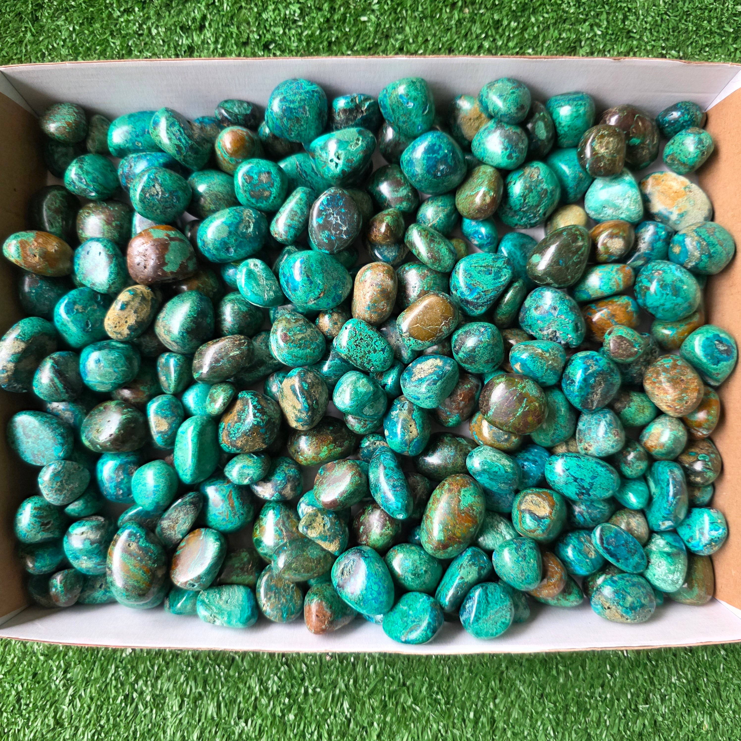 Lot 3 kg Chrysocolla tumbled