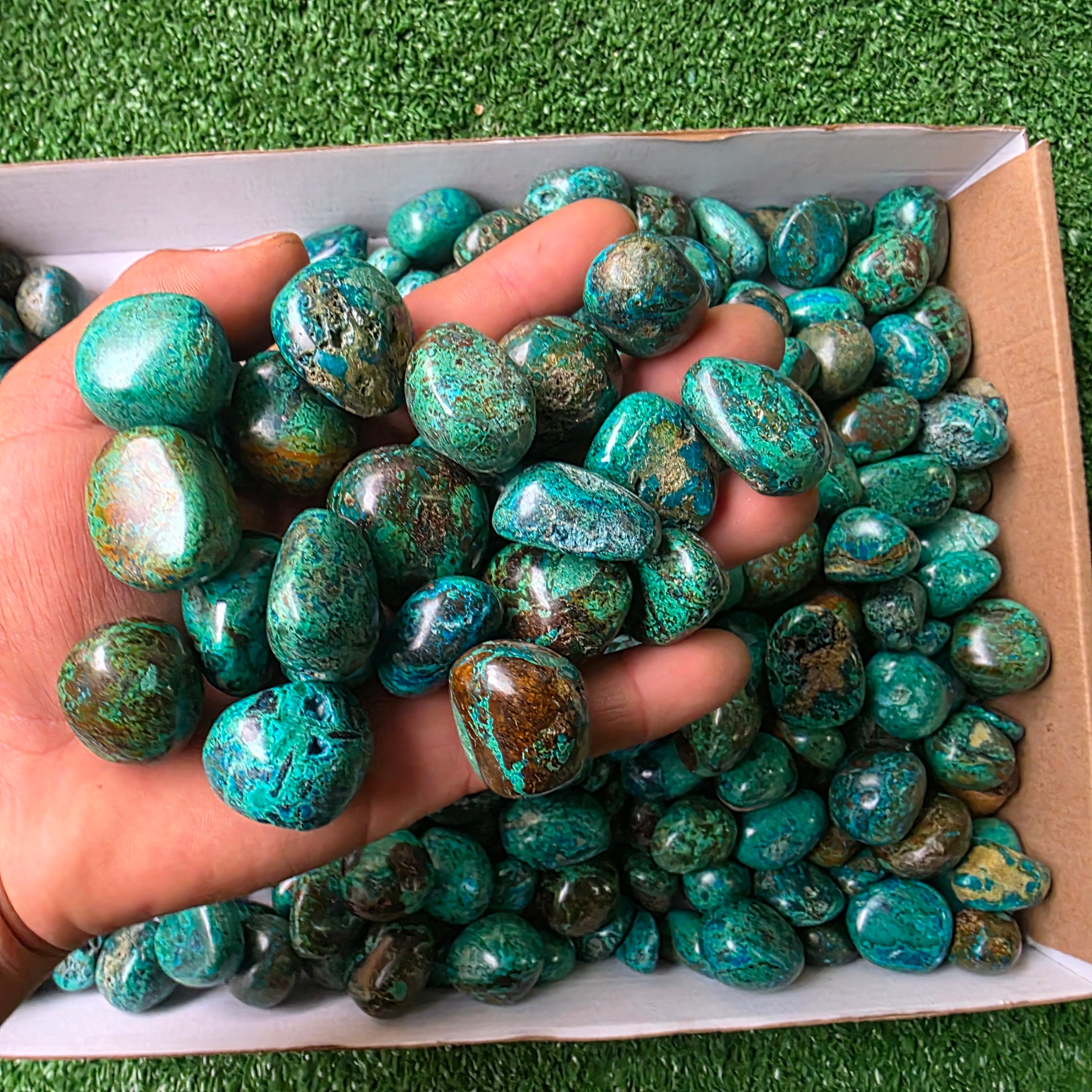 Lot 3 kg Chrysocolla tumbled