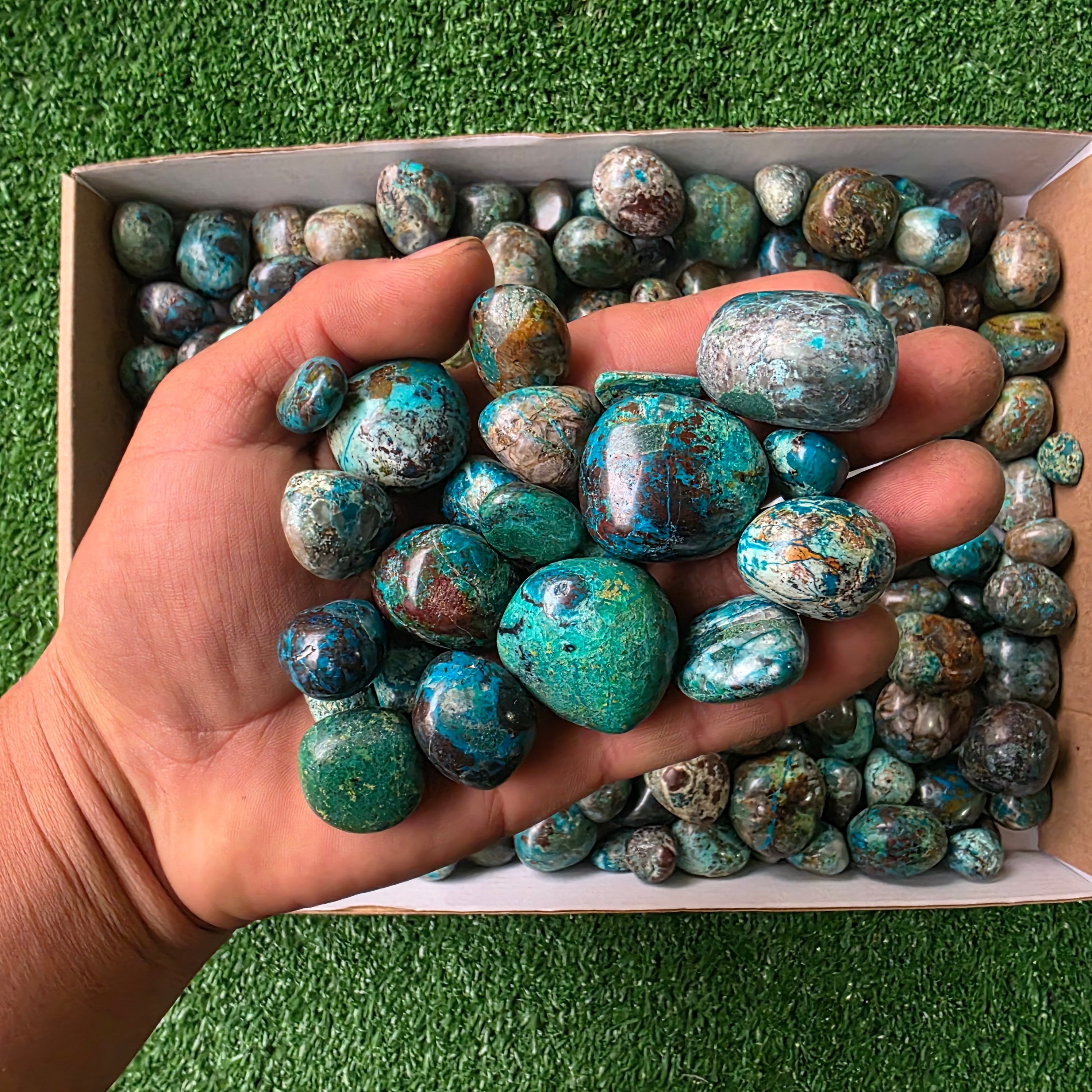 Lot 3 kg Chrysocolla tumbled