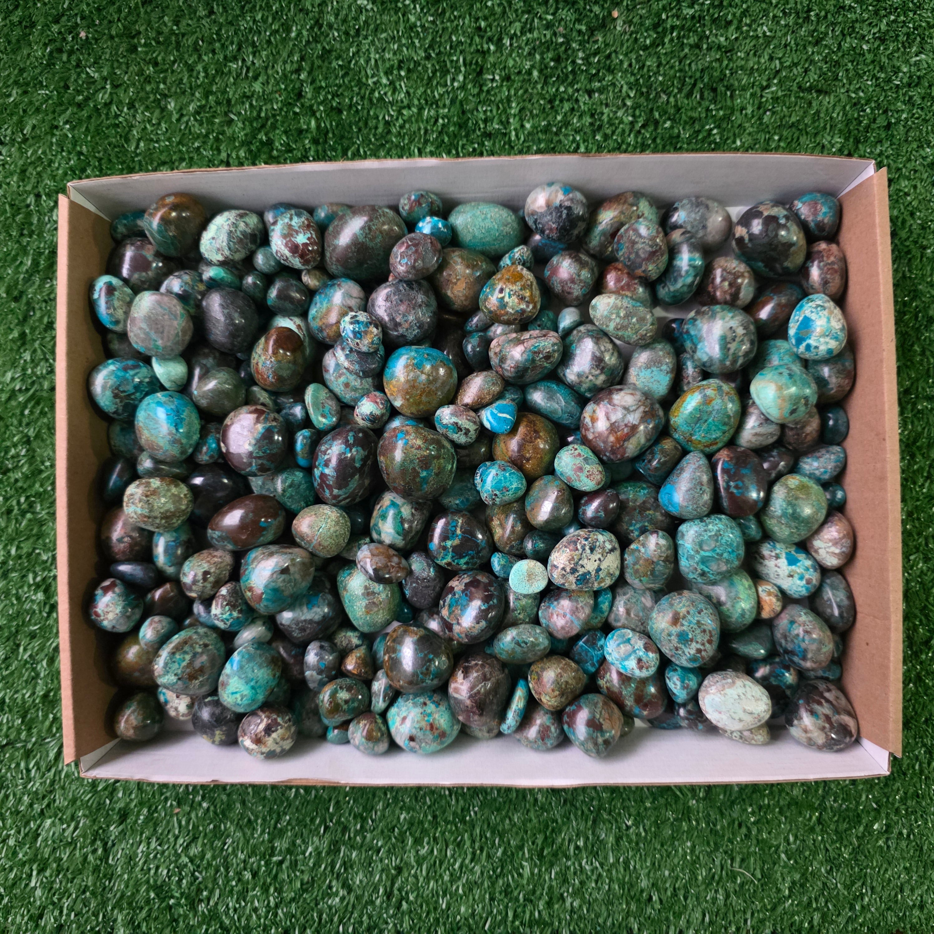 Lot 3 kg Chrysocolla tumbled