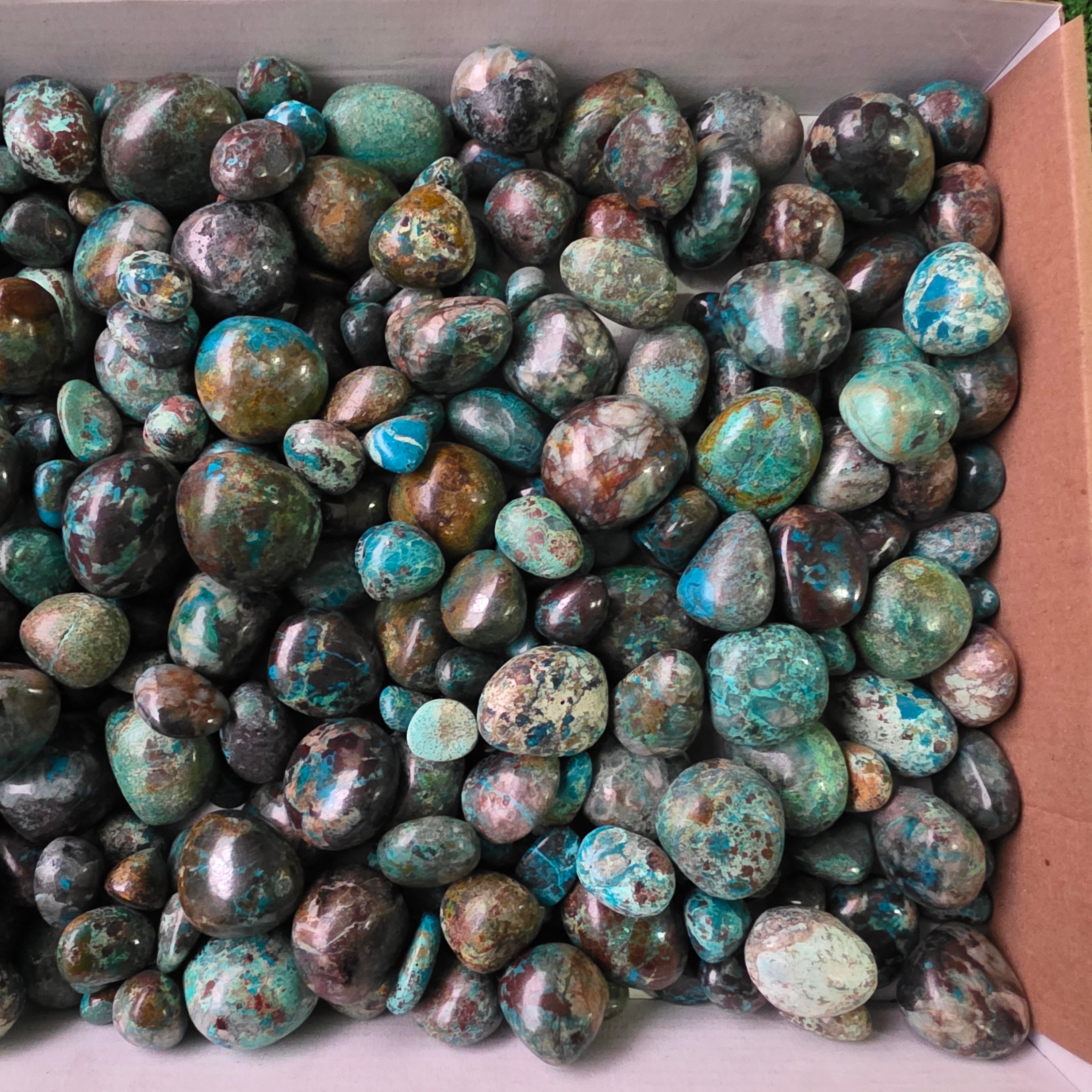 Lot 3 kg Chrysocolla tumbled